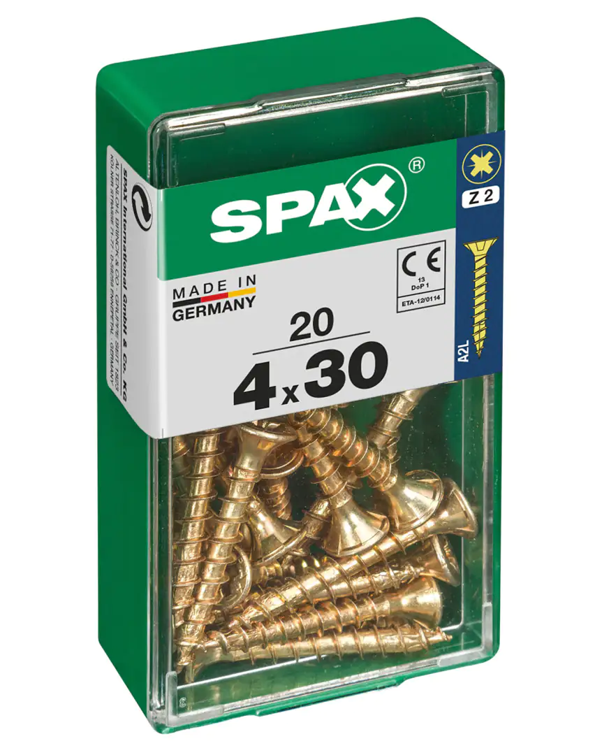 Spax Universalschrauben 4.0 x 30 mm PZ 2 - 20 Stk. Spax Universalschrauben 4.0 x 30 mm PZ 2 - 20 Stk.