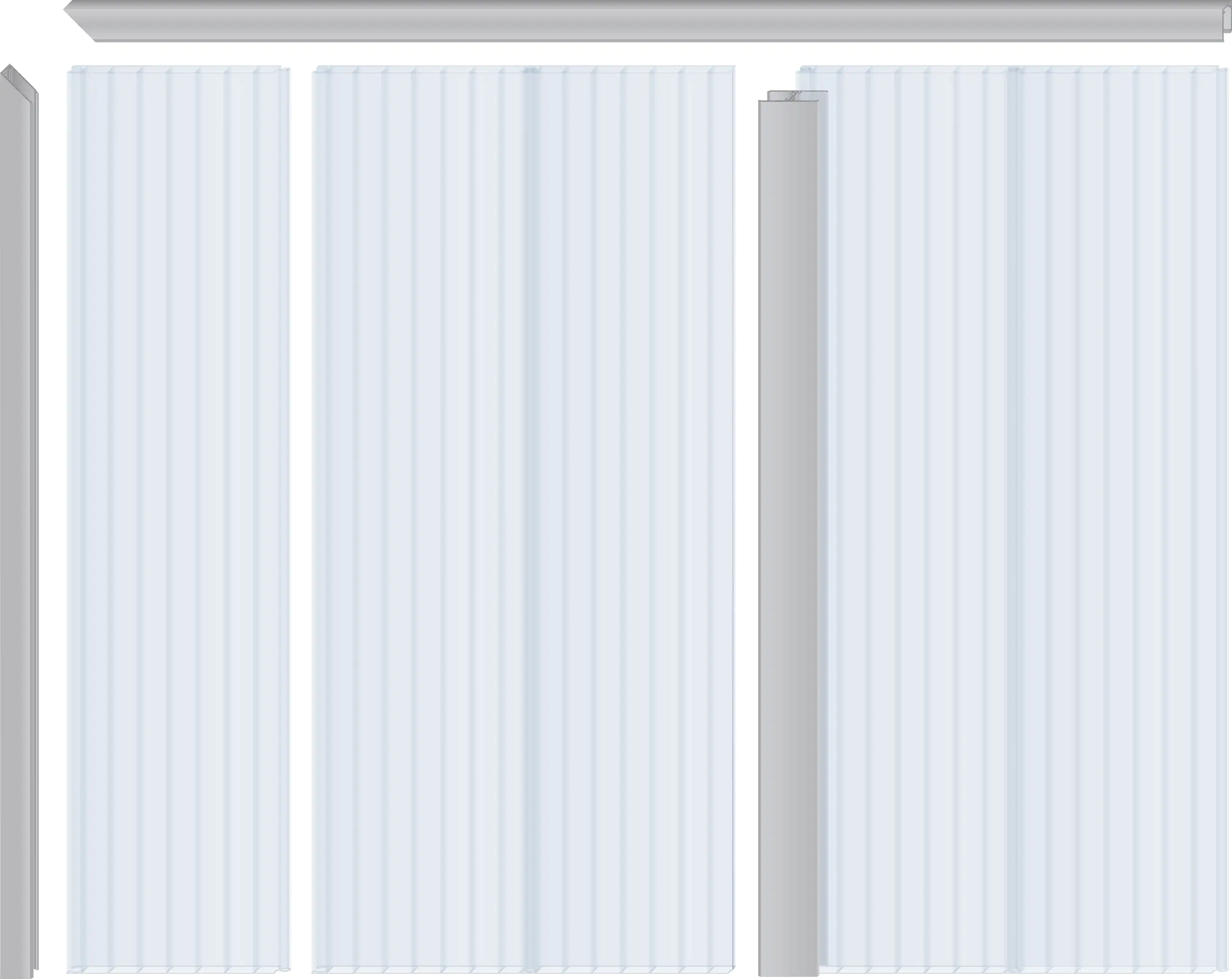 Gutta PVC-Hohlkammerpaneel 200 x 20 cm 16 mm klar