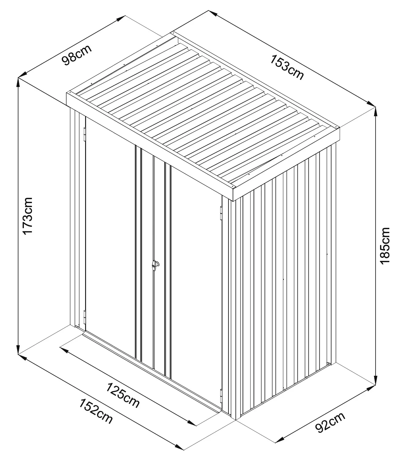 Floraworld Geräteschrank Premium 98 x 153 x 185 cm anthrazit