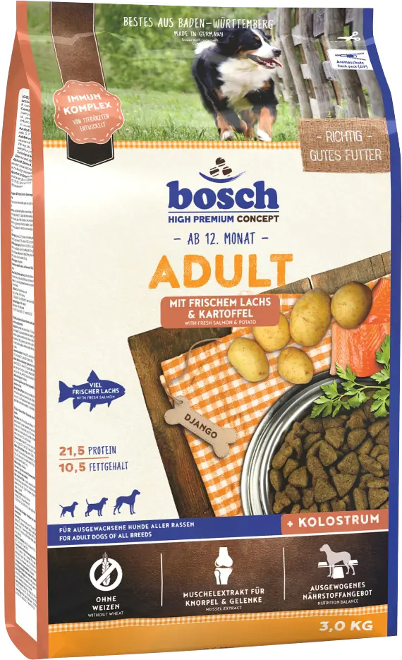 Bosch Trockenfutter für Hunde Adult 3 kg mit Lachs & Kartoffel Bosch Trockenfutter für Hunde Adult 3 kg mit Lachs & Kartoffel
