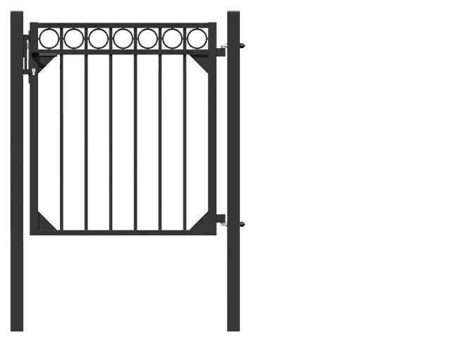 Alberts Einzeltor Circle 120 x 96,5 cm matt schwarz ohne Pfosten