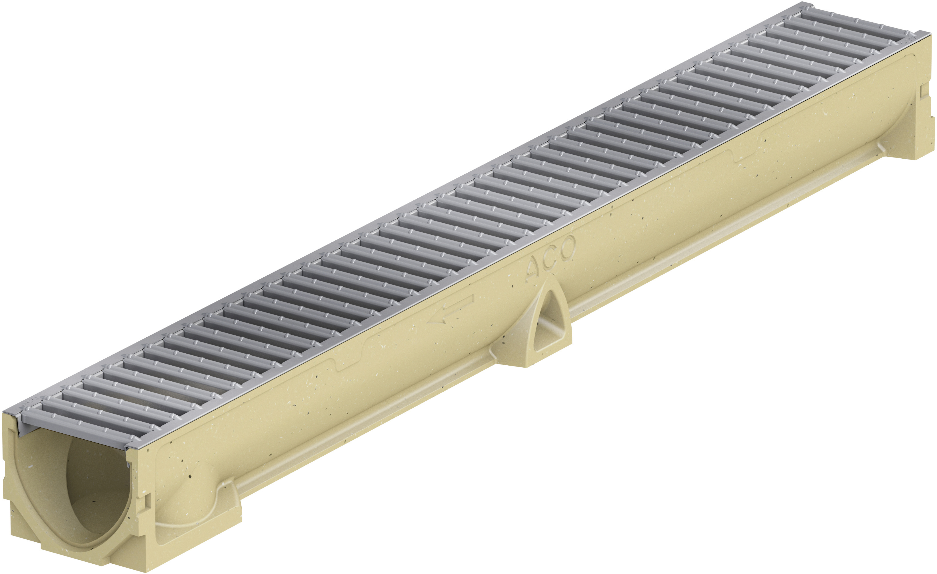 S-lon Entwässerungsrinne Set 4 M – Kunststoff Grau, Klasse A15 (1.500 Kg), Typ 50