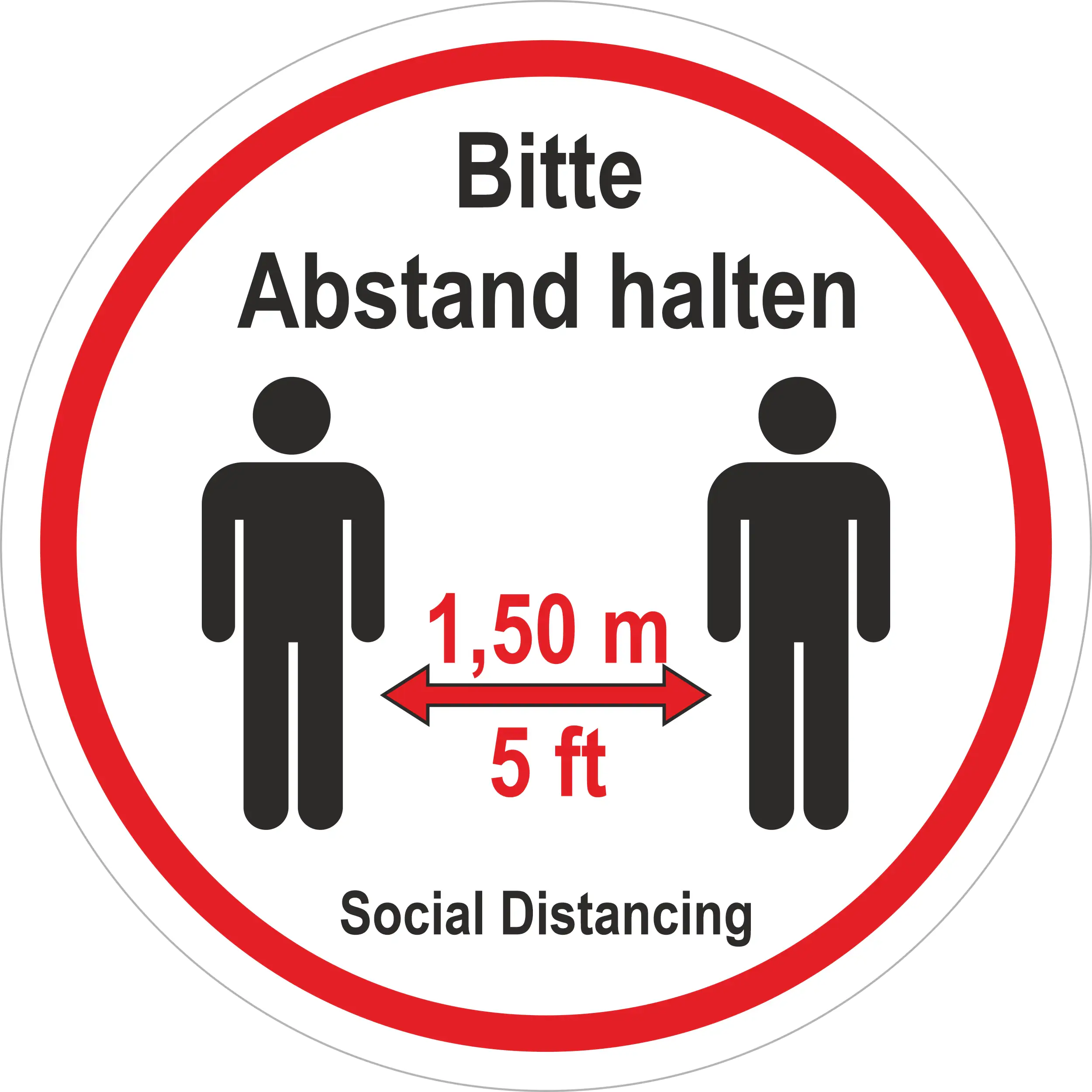 Hermann Schütz Aufkleber Bitte Abstand halten - Social Distancing 