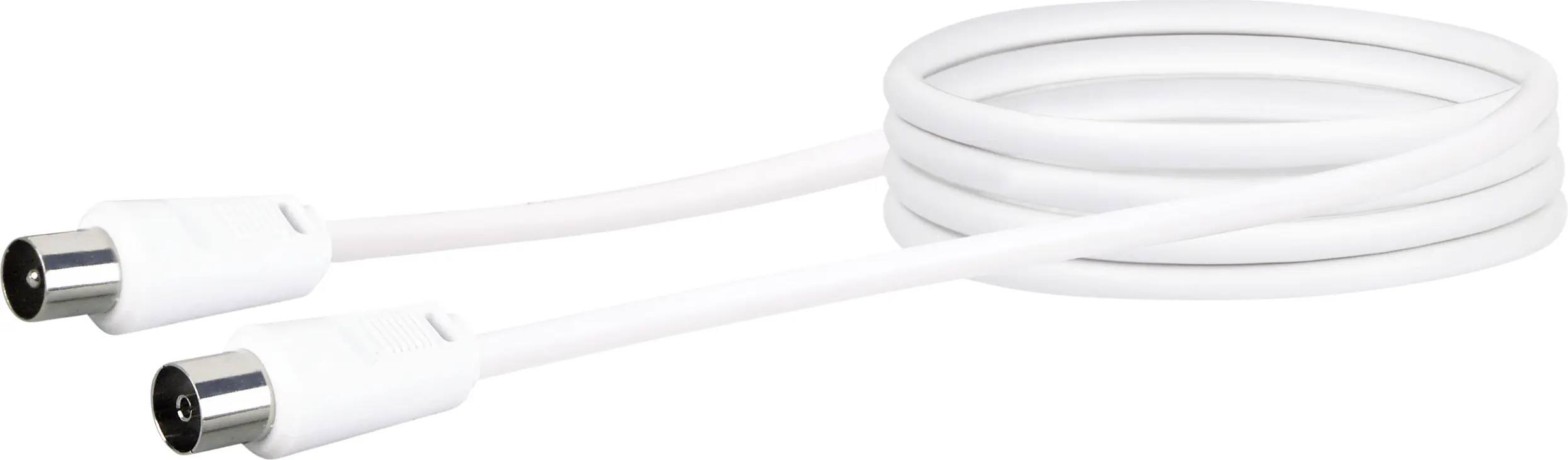 Schwaiger Antennen Anschlusskabel KVK215 052 (75dB) weiß, 1,5m, 1x IEC Stecker / 1x IEC Buchse