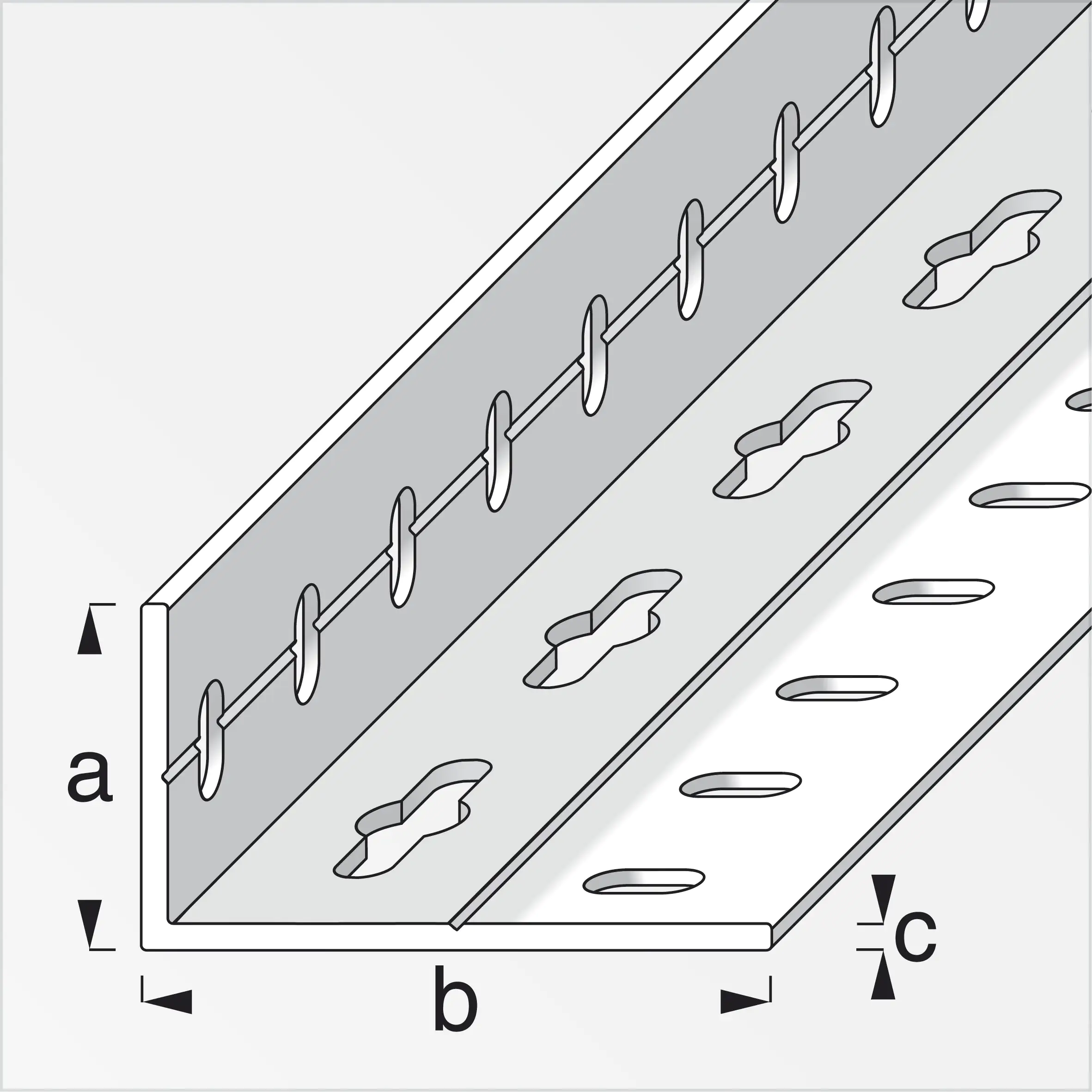 alfer Winkel 2.5 m, 23.5 x 43.5 mm Aluminium roh blank