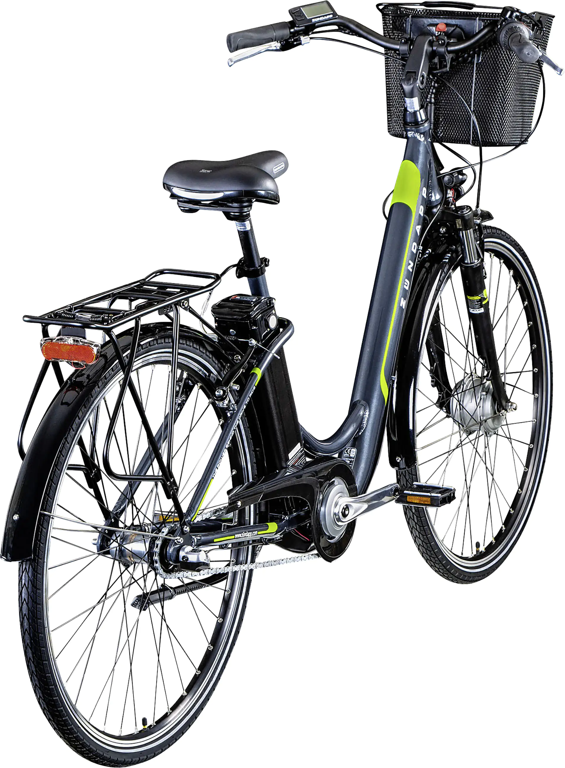 Zündapp E-Bike City Z510 700c 28 Zoll 3-Gang 374 Wh grau grün