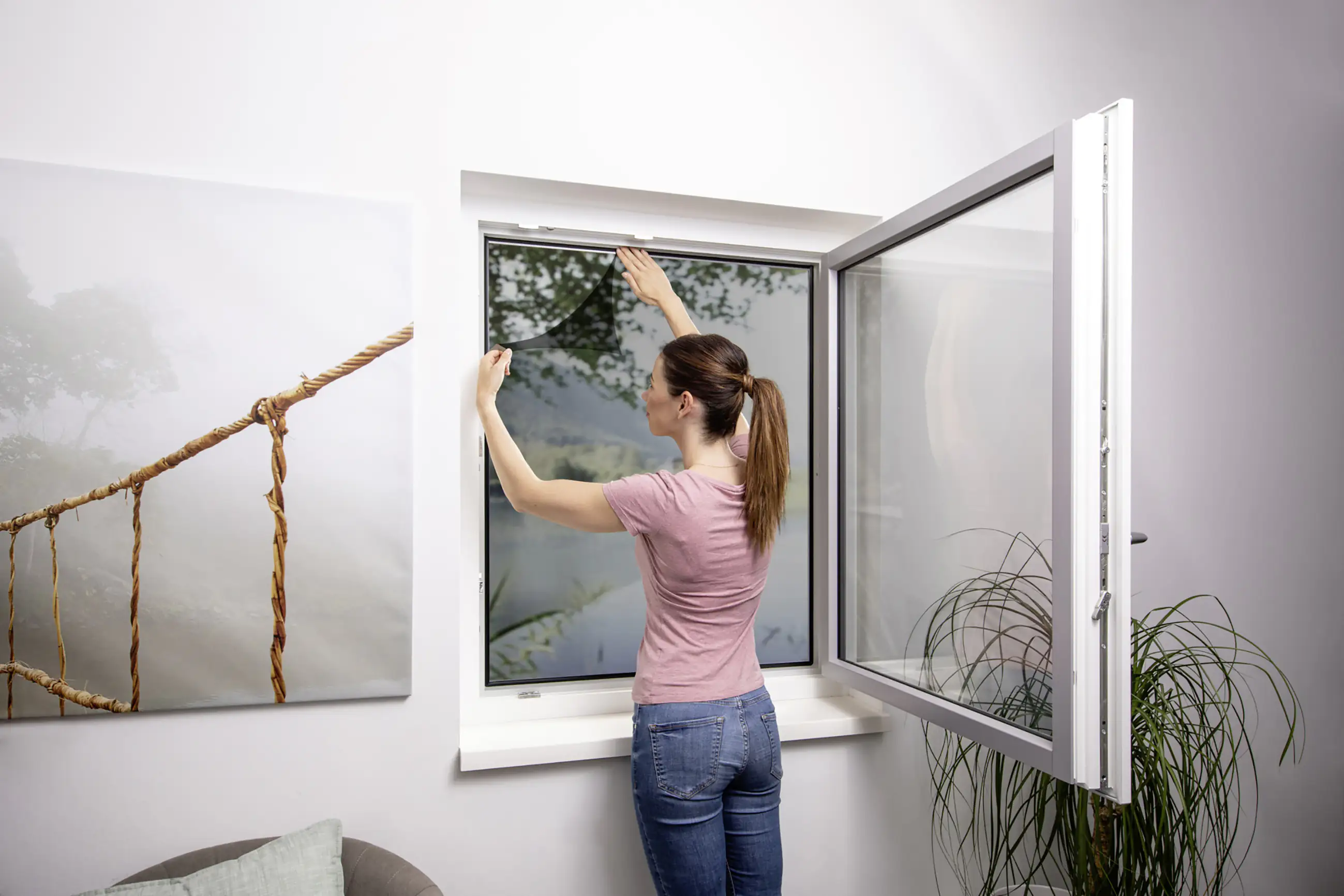 Primaster Fliegengitter Elastic 130 x 150 cm anthrazit/anthrazit kürzbar