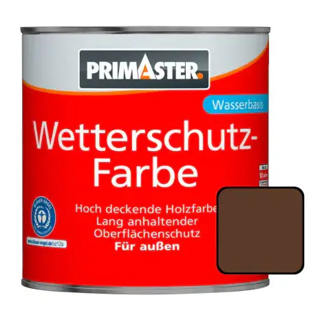 Primaster Wetterschutzfarbe 2,5 L dunkelbraun Primaster Wetterschutzfarbe 2,5 L dunkelbraun
