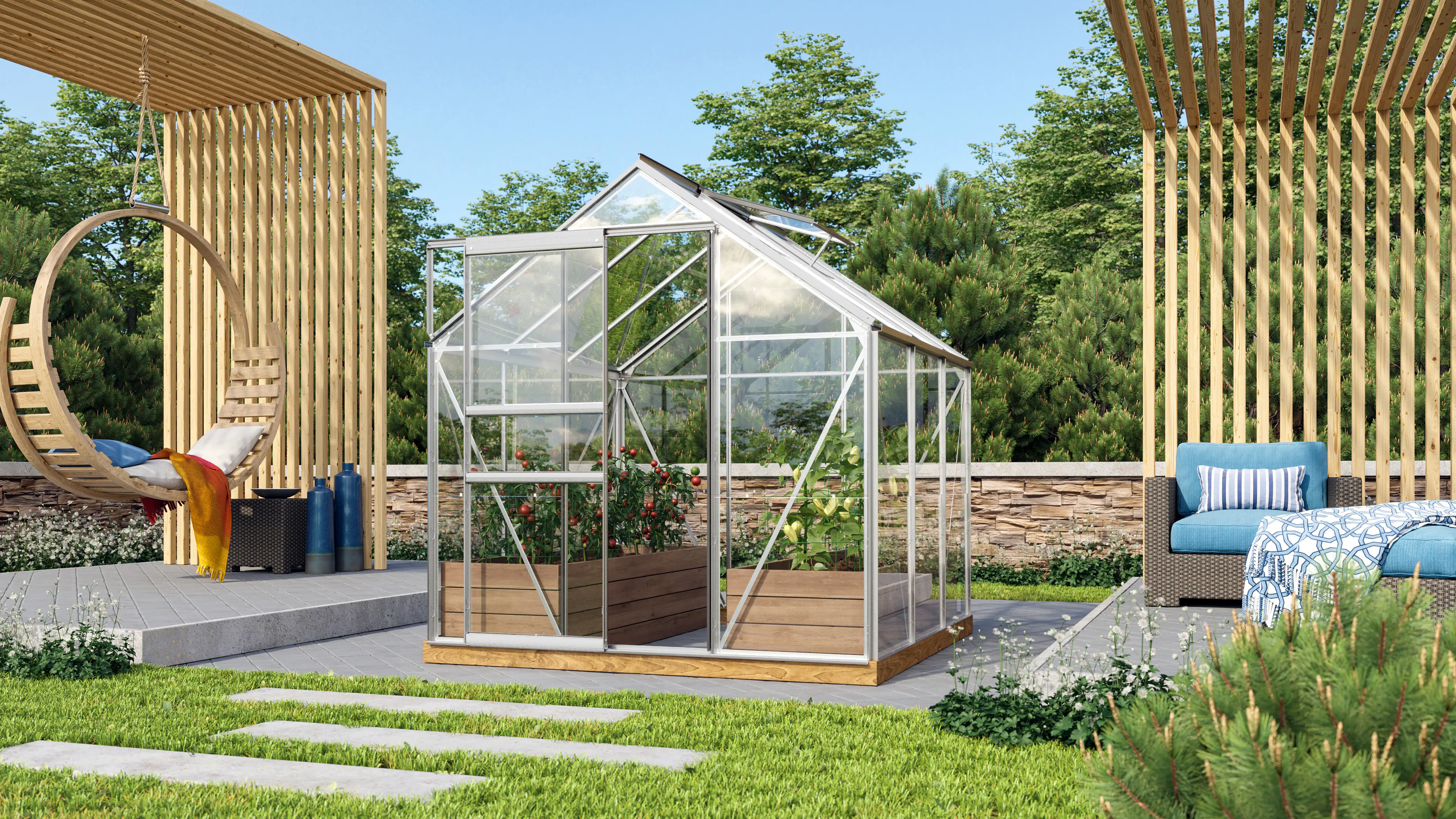 Vitavia Gewächshaus Venus 3800 192 x 192 cm 3 mm ESG