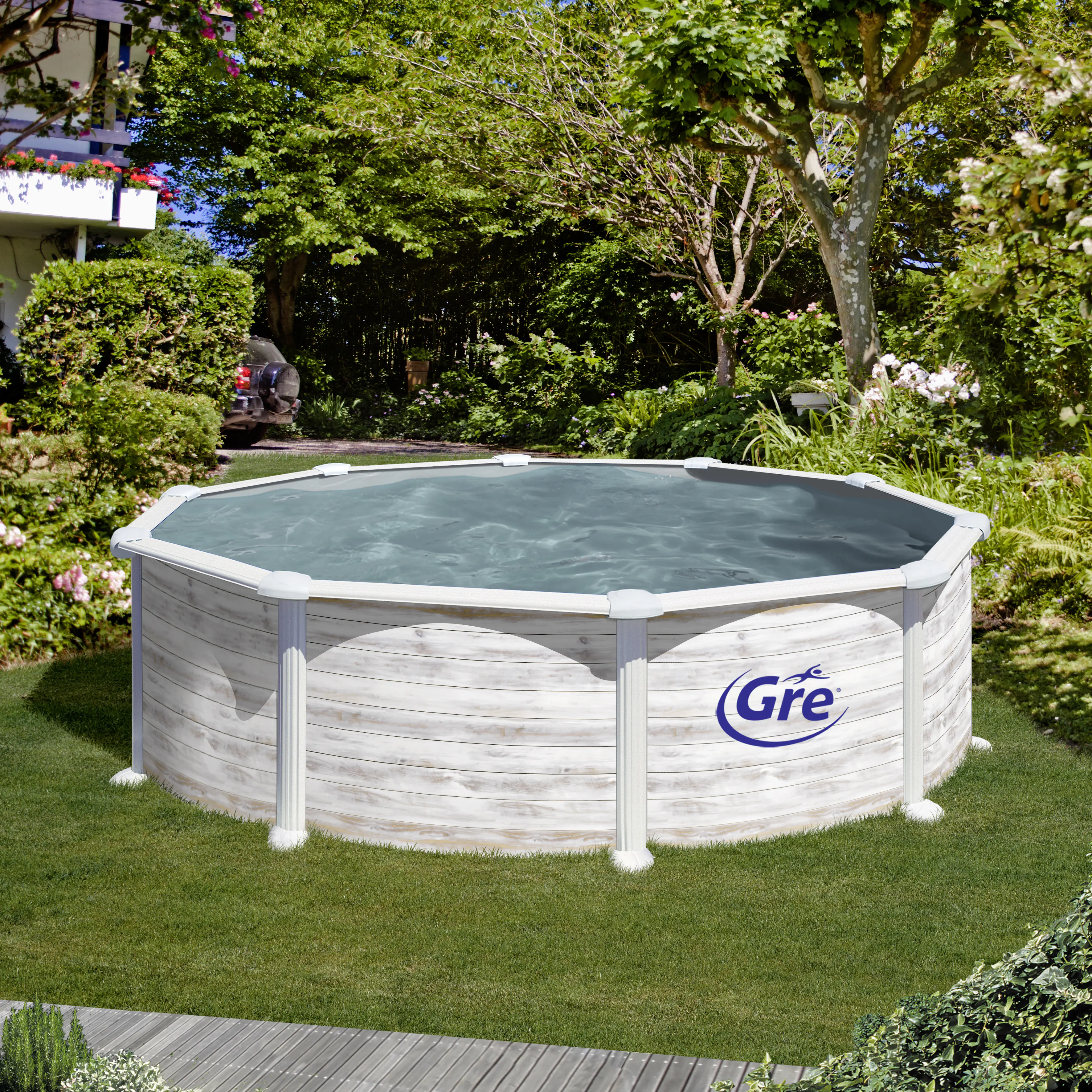 Gre Stahlwandpool rund mit Nordicoptik Ø 460 x 132 cm Gre Stahlwandpool rund mit Nordicoptik Ø 460 x 132 cm