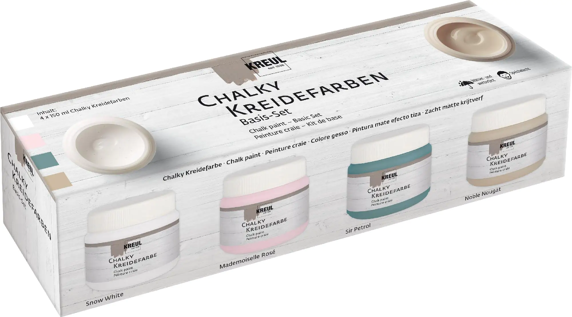 Kreul Chalky Kreidefarben Basis 4er Set 150 ml Kreul Chalky Kreidefarben Basis 4er Set 150 ml