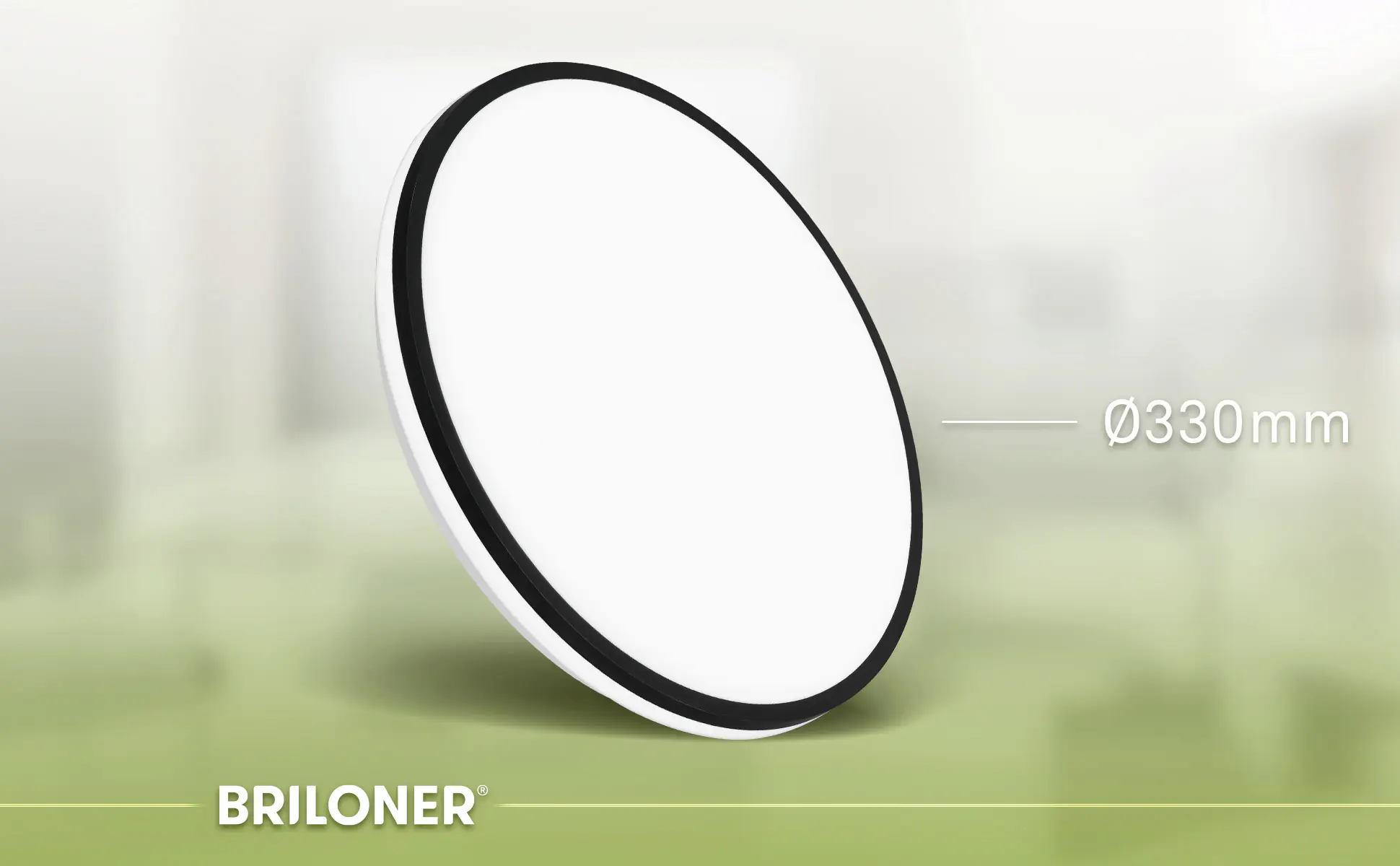 Briloner LED-Deckenleuchte Lana Ø 33 cm weiß-schwarz neutralweiß 