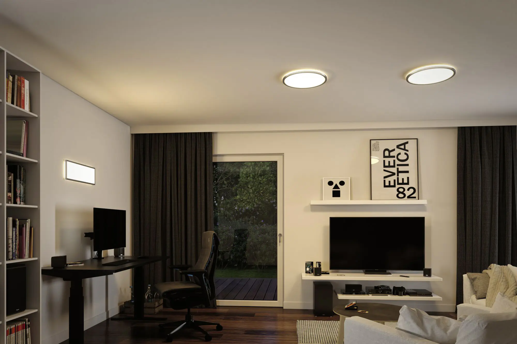 Paulmann LED Panel Atria Shine chrom-matt Ø 42 cm RGBW