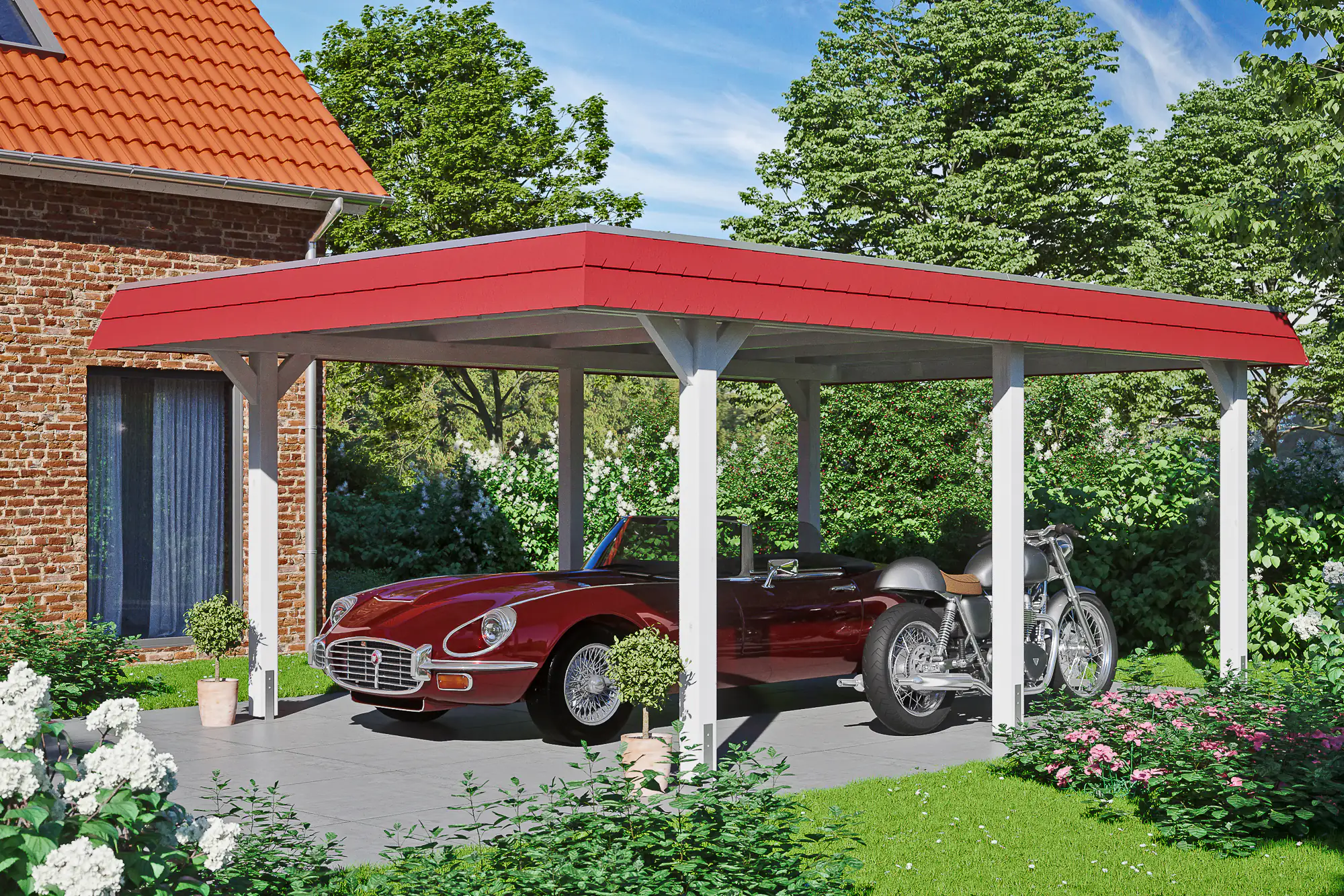 SKAN HOLZ Carport Wendland 409 x 628 cm mit Aluminiumdach