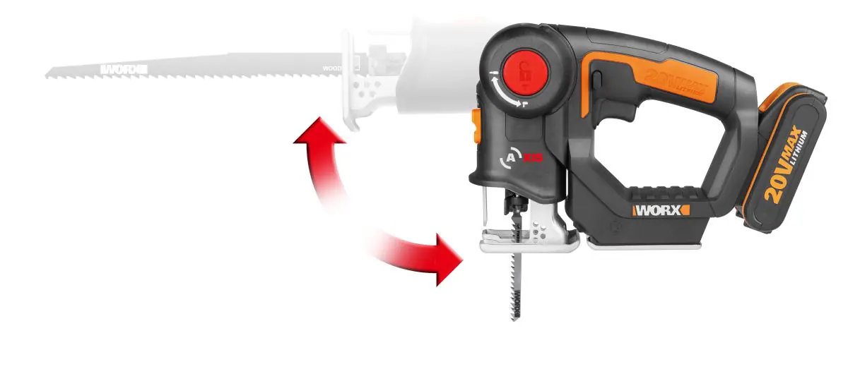 Worx Akku-Multisäge AXIS™ 2-in-1-Säge WX550 20 V inkl. Akku 2 Ah & Ladegerät