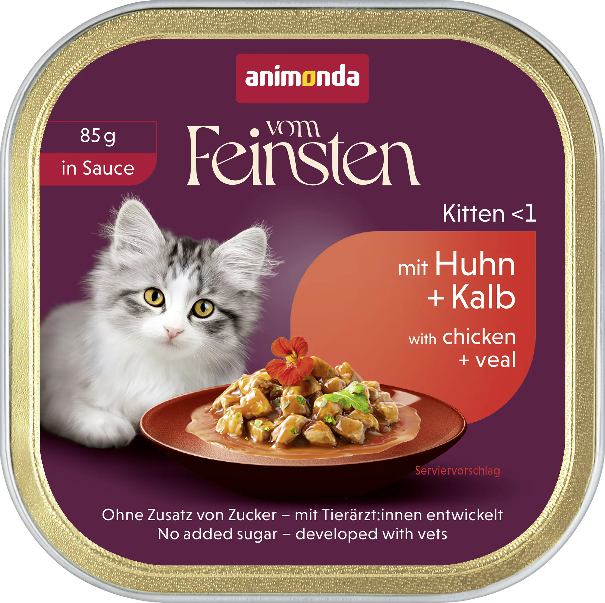 Animonda vom Feinsten Katzennassfutter Kitten 85 g Huhn & Kalb in Sauce
