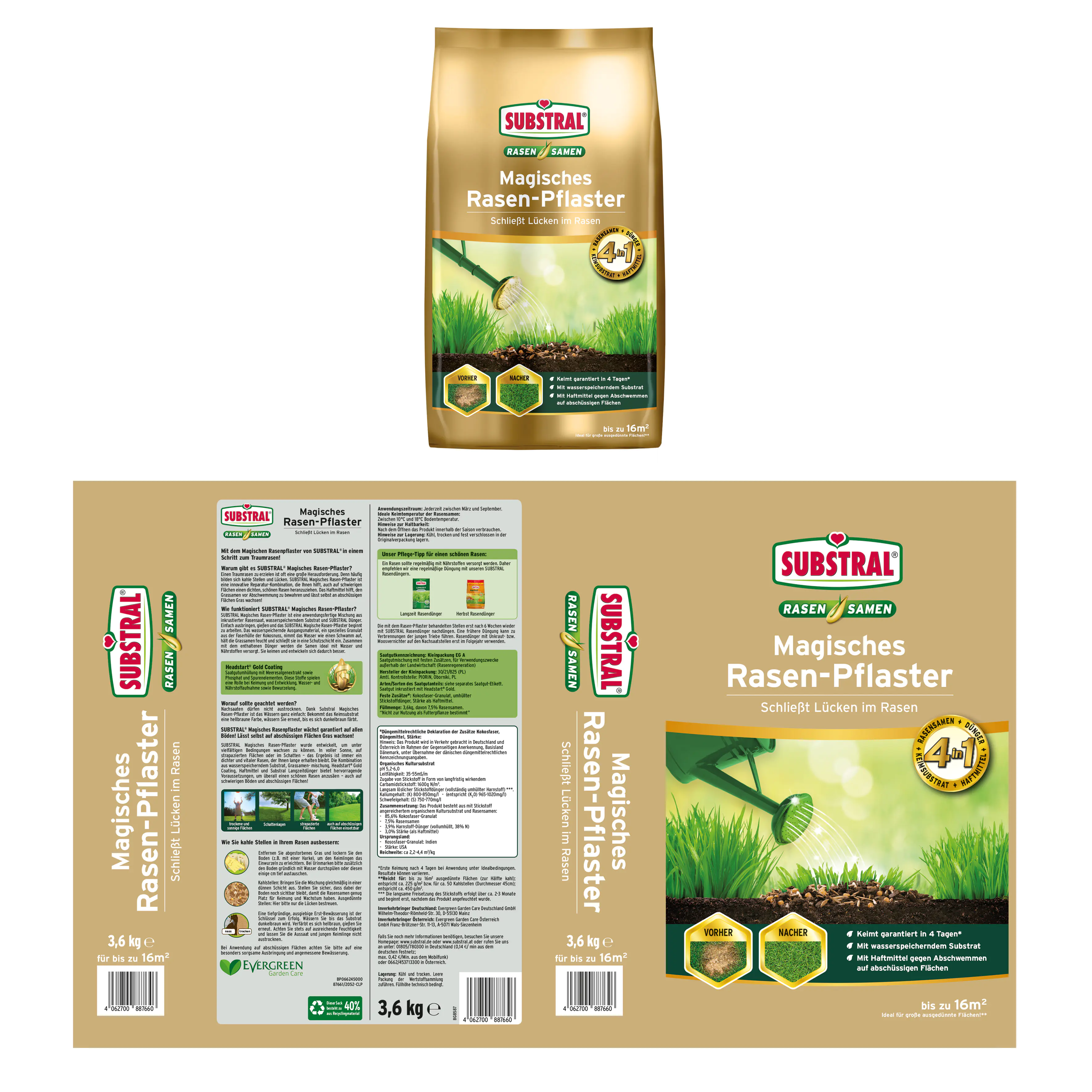 Substral Magisches Rasen-Pflaster 3,6 kg, für 16 m² Substral Magisches Rasen-Pflaster 3,6 kg, für 16 m²