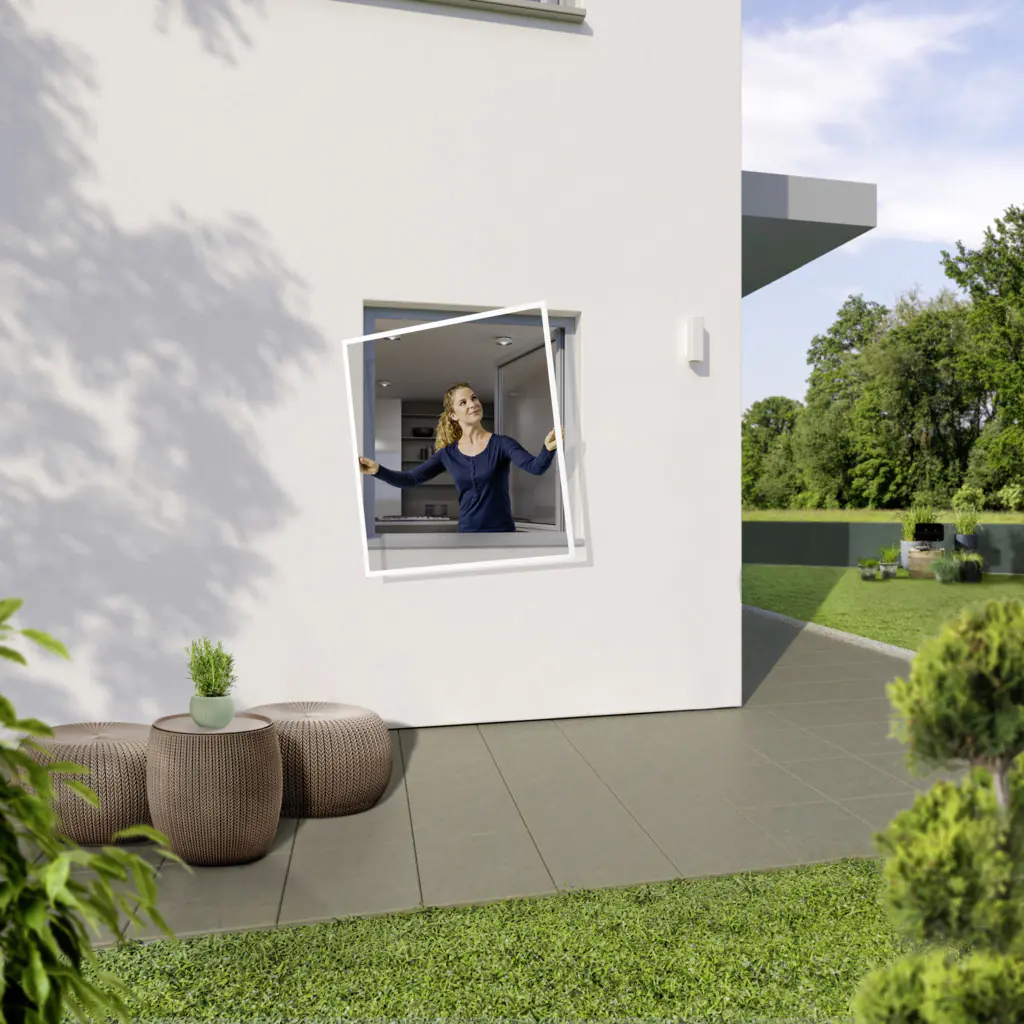 Primaster Fliegenschutz-Fenster 130 x 150 cm schwarz/weiß kürzbar