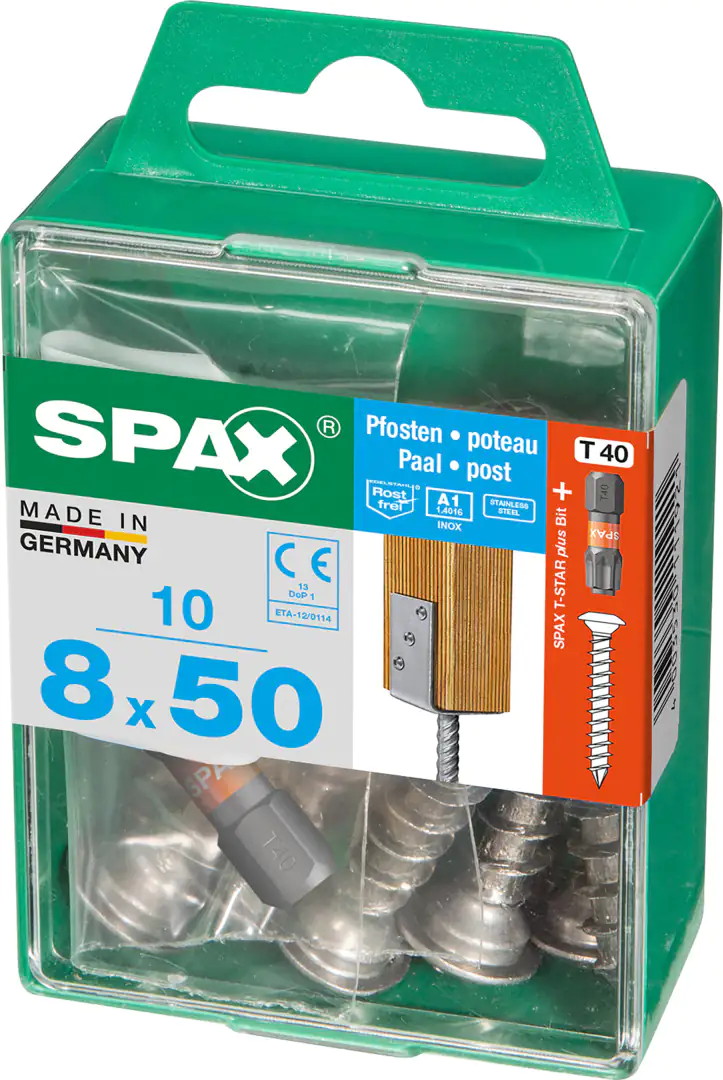 Spax Pfostenschrauben 8.0 x 50 mm TX 40 - 10 Stk.