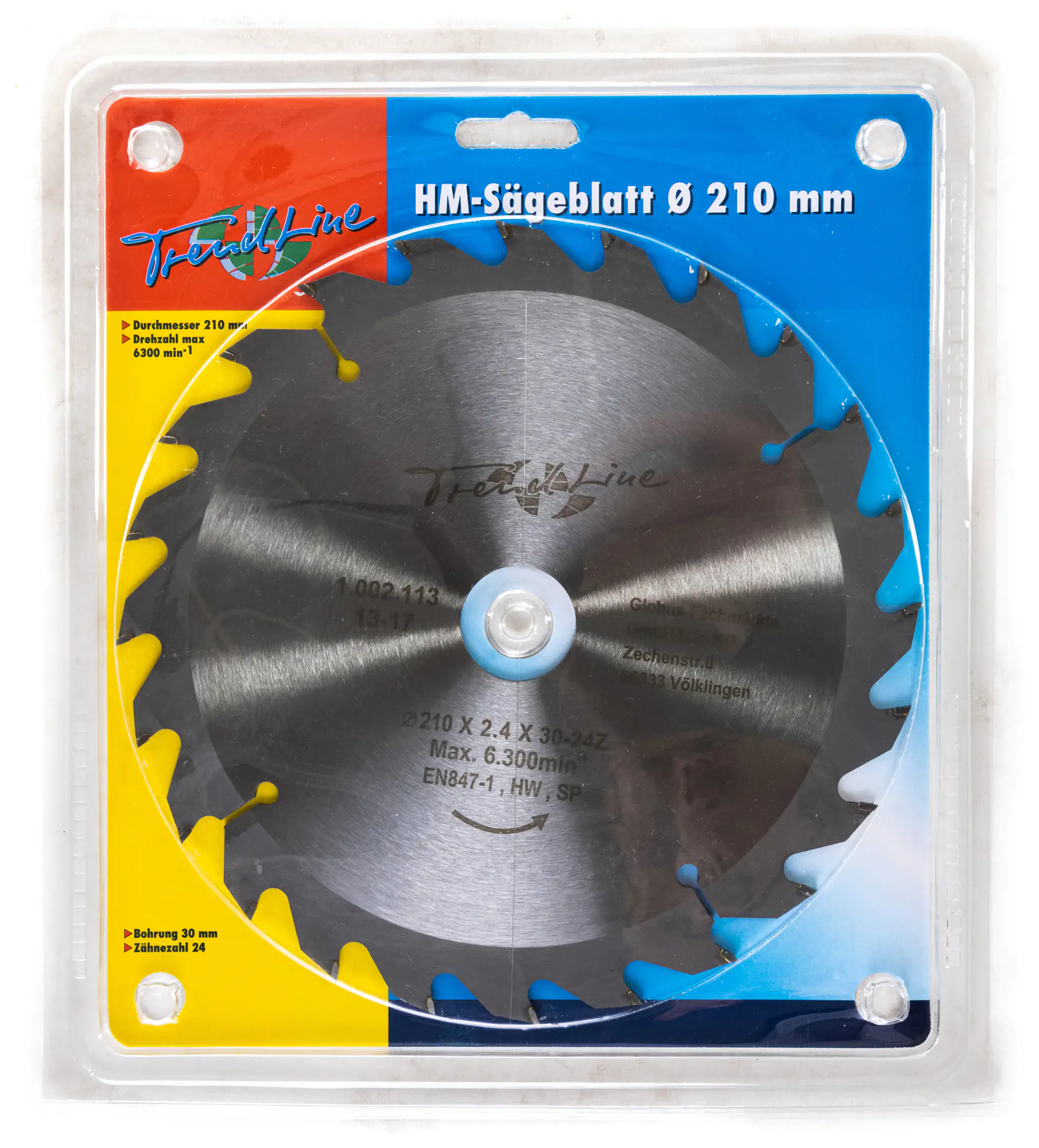 TrendLine HM-Kreissägeblatt Ø 210 mm Bohrung Ø 30 mm