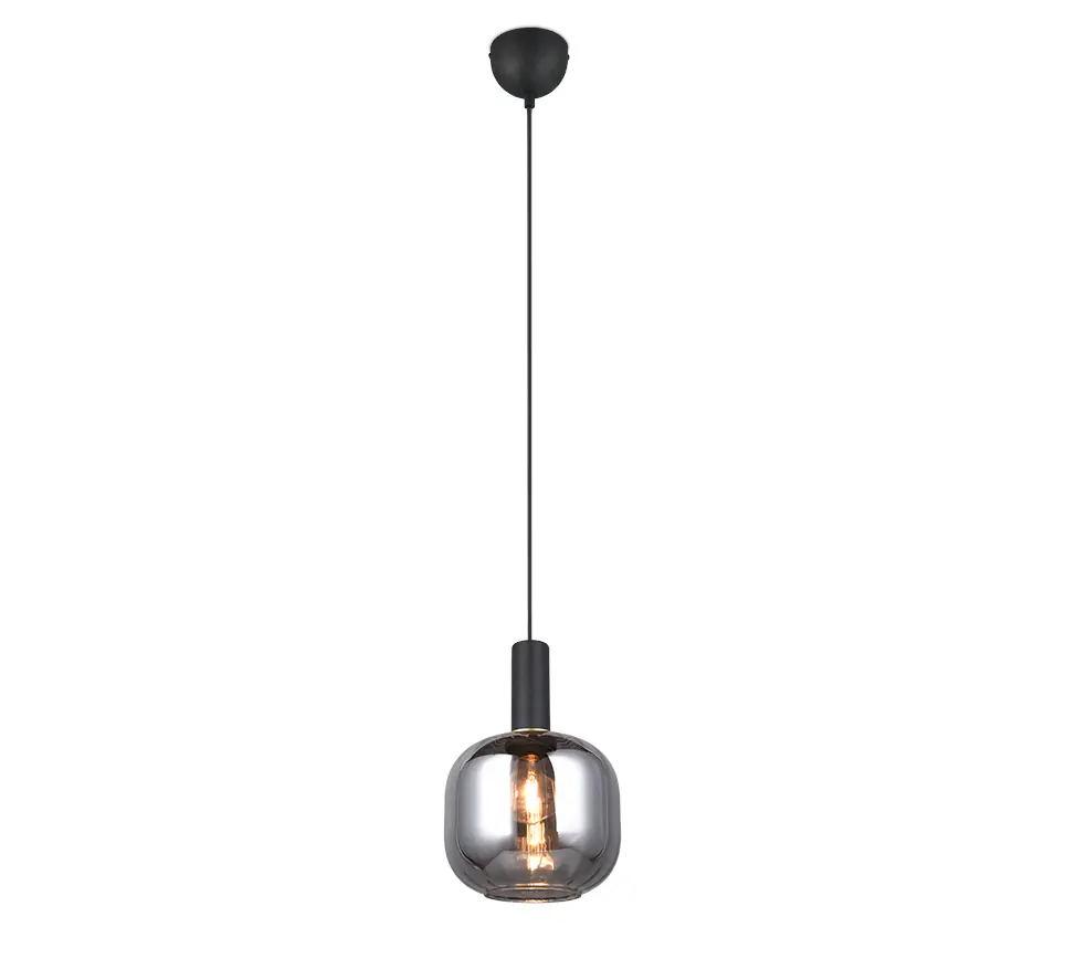 Trio Pendelleuchte Diva Ø 20 cm schwarz matt E27