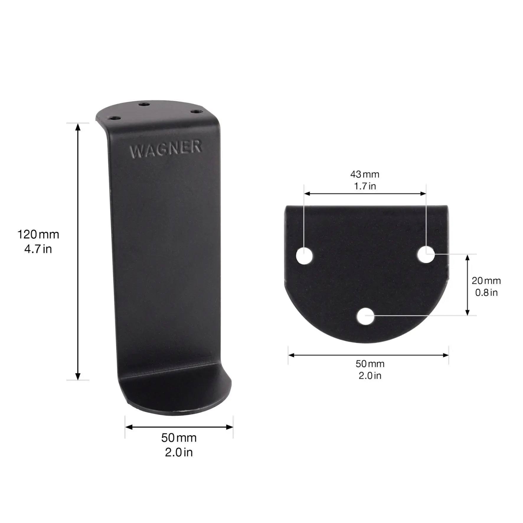 Wagner Möbelfuß ST 0120 Stahl 12 x 5 cm schwarz matt - 1 Stück