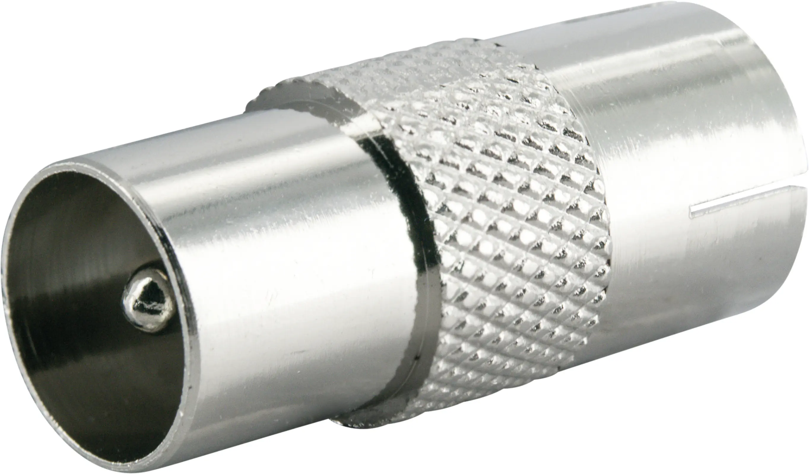 Schwaiger Koaxial Adapter UEST8027 531 silber, 1x IEC Stecker / 1x IEC Buchse