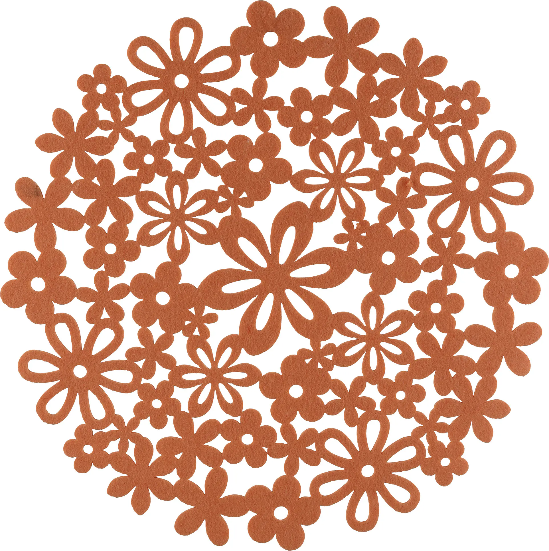 Platzset Ostern Blumenmuster Filz Ø 33 cm apricot 