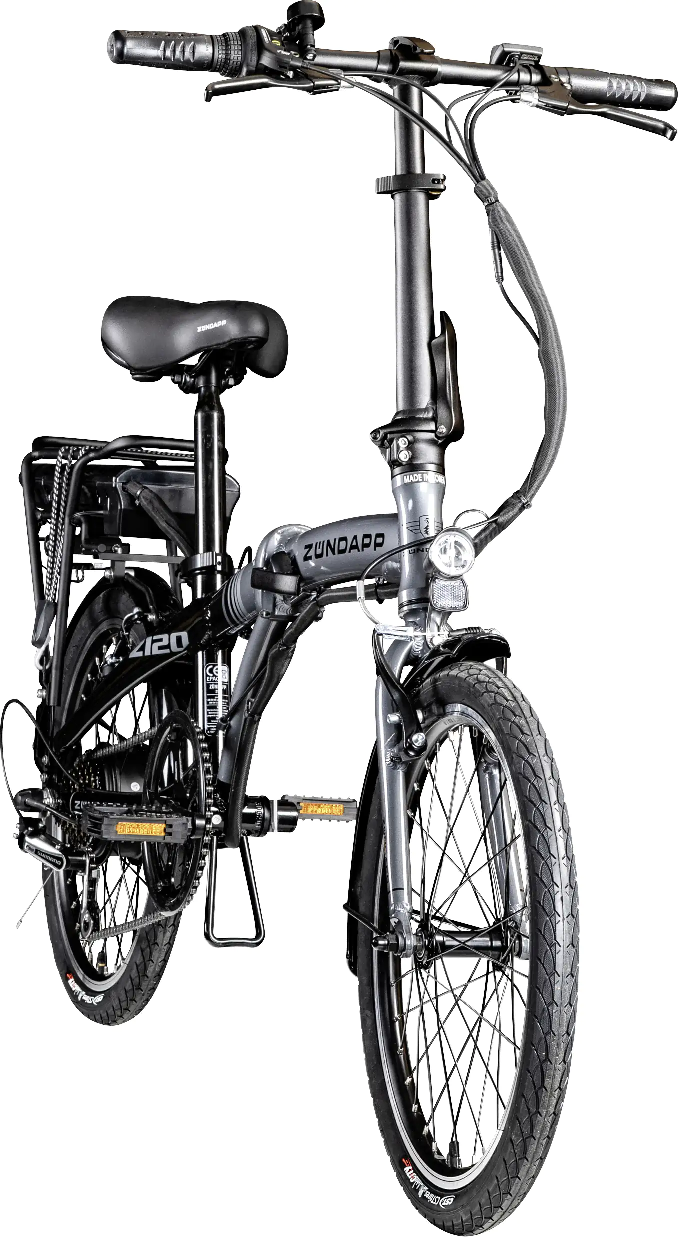 Zündapp E-Bike Faltrad Z120 20 Zoll RH 28cm 7-Gang 374,4 Wh schwarz grau Zündapp E-Bike Faltrad Z120 20 Zoll RH 28cm 7-Gang 374,4 Wh schwarz grau