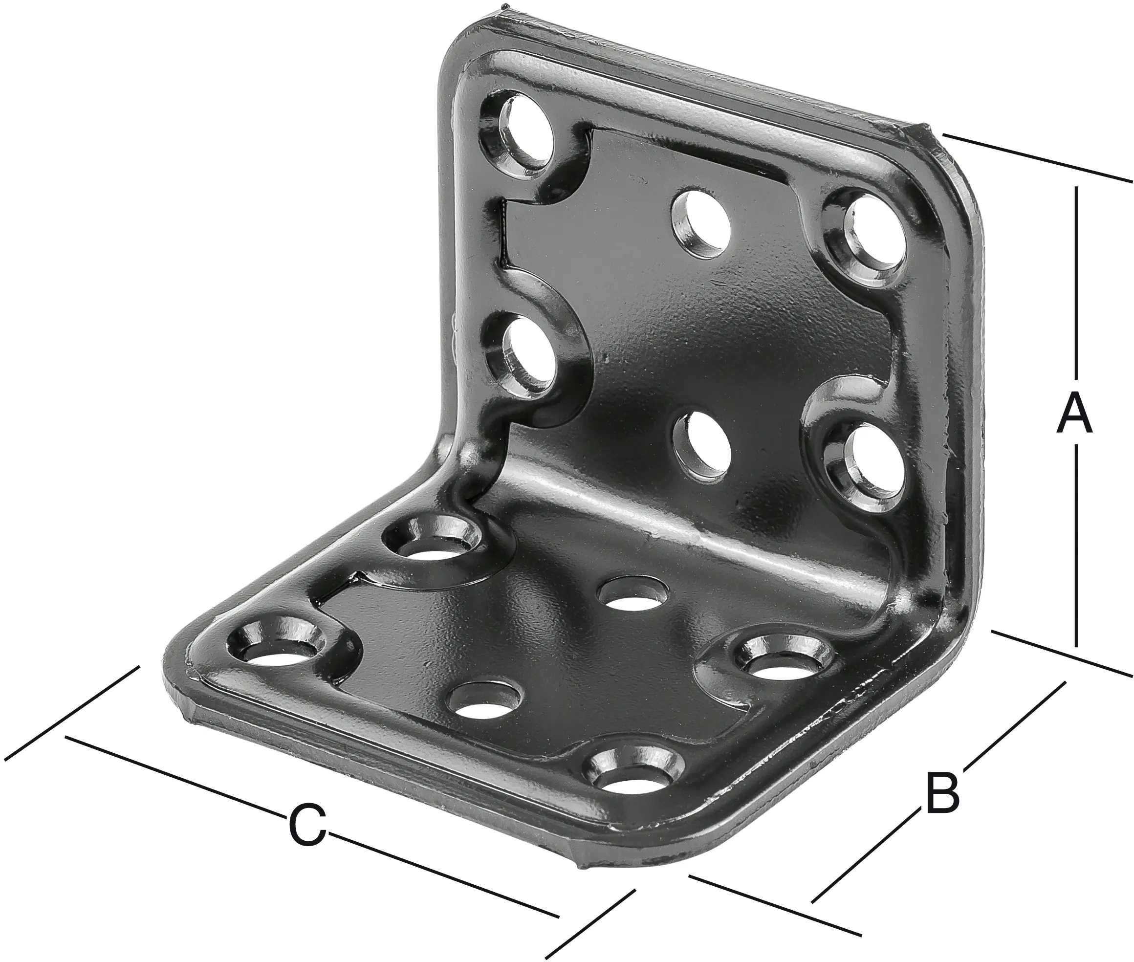 Vormann Combi-Winkelverbinder 40 x 40 x 50 mm Stahl schwarz