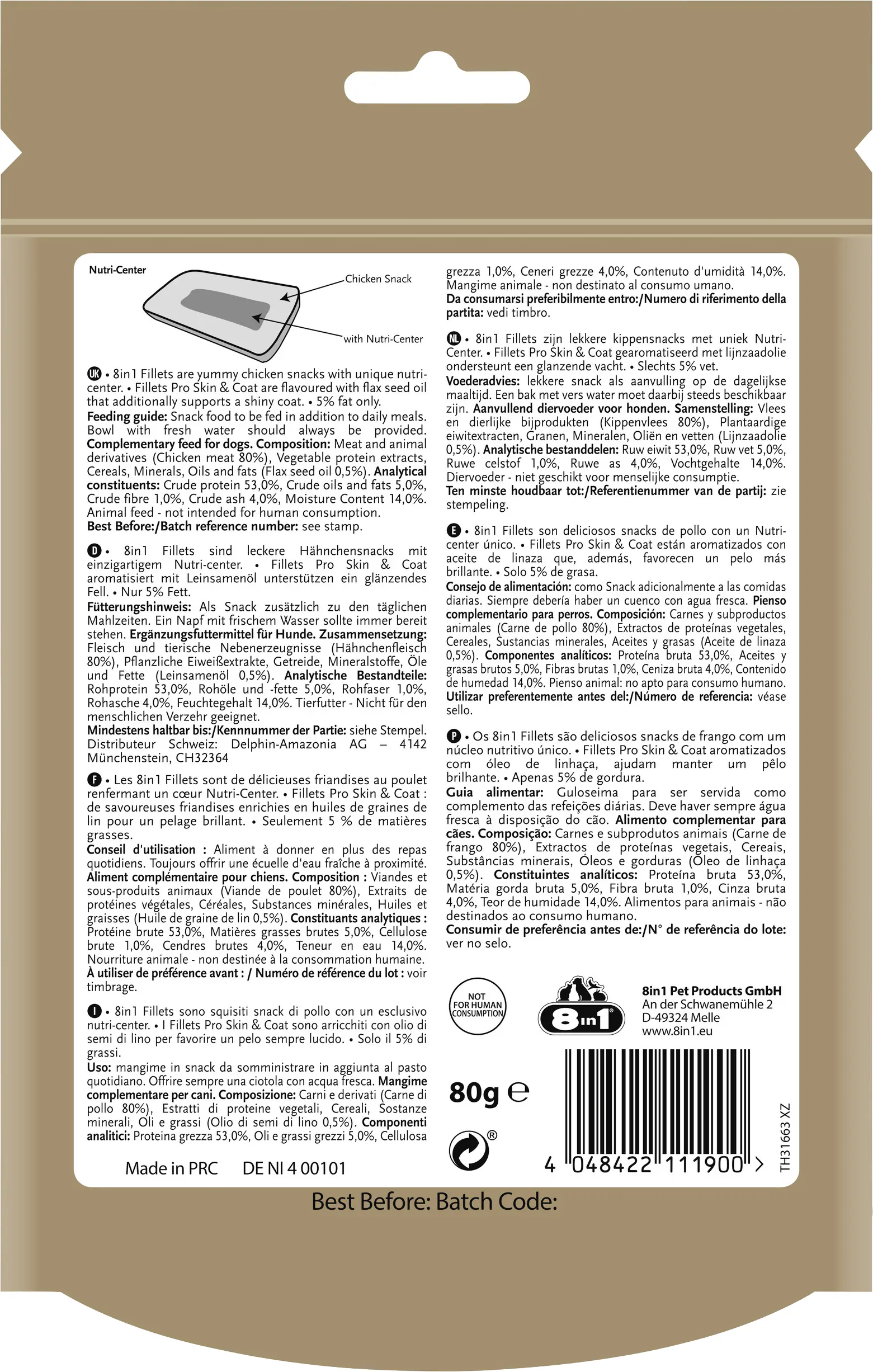 8in1 Hundesnack Fillets Pro Skin & Coat S