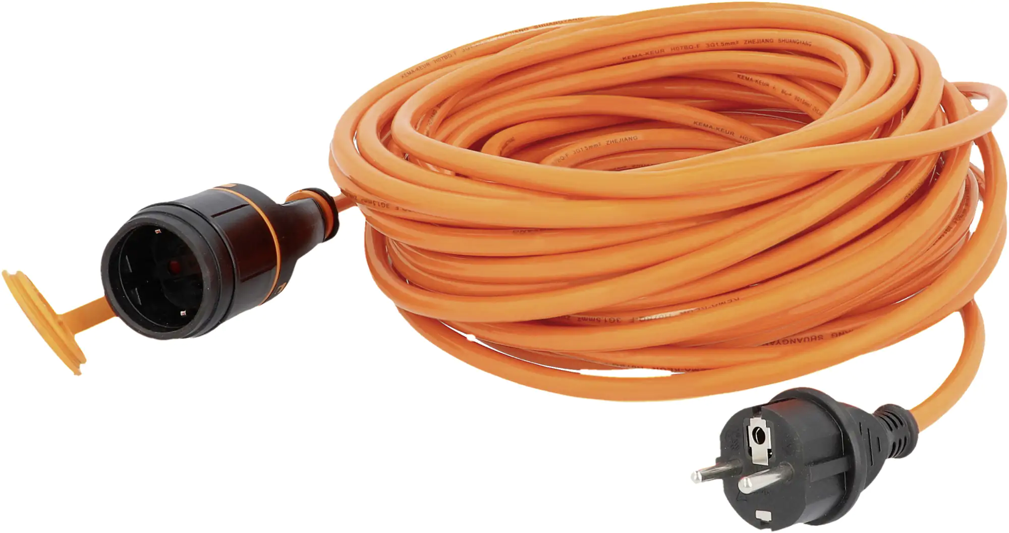 Unitec BQ-Verlängerungskabel Außen 20 Meter HO7BQ-F 3G1,5, orange, IP44