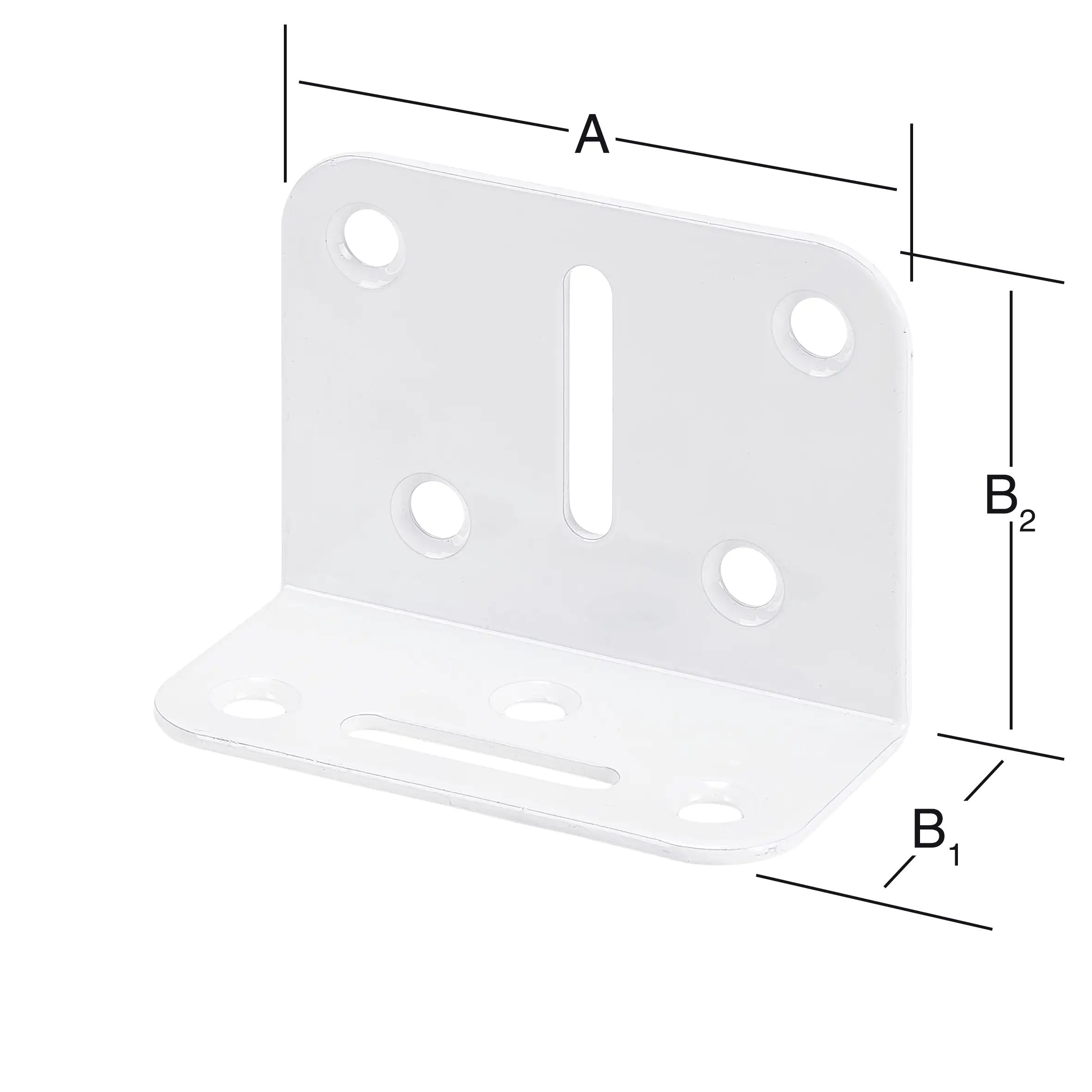 Vormann Verstellwinkel weiß 70 x 35/50 mm