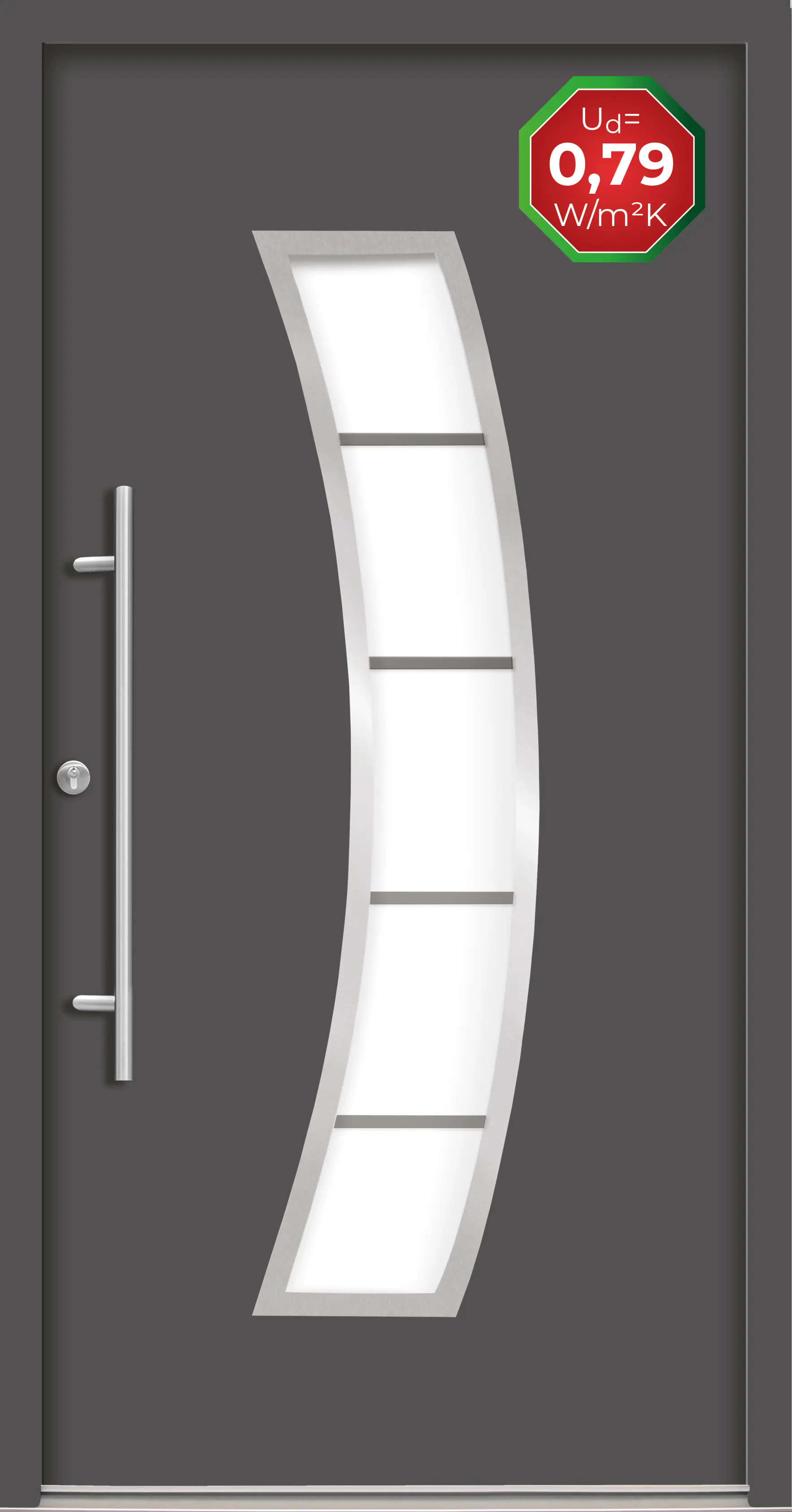 Splendoor Haustür Passivedoor Premium P14 Anthrazit DIN Links 110 x 210 cm