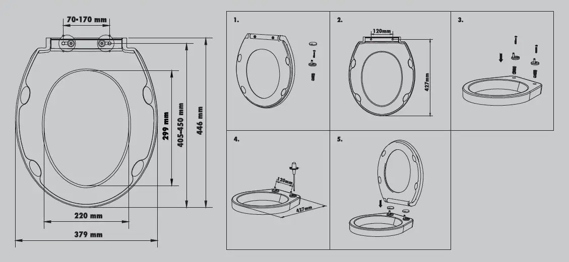 Primaster WC-Sitz mit Absenkautomatik Seemann weiß