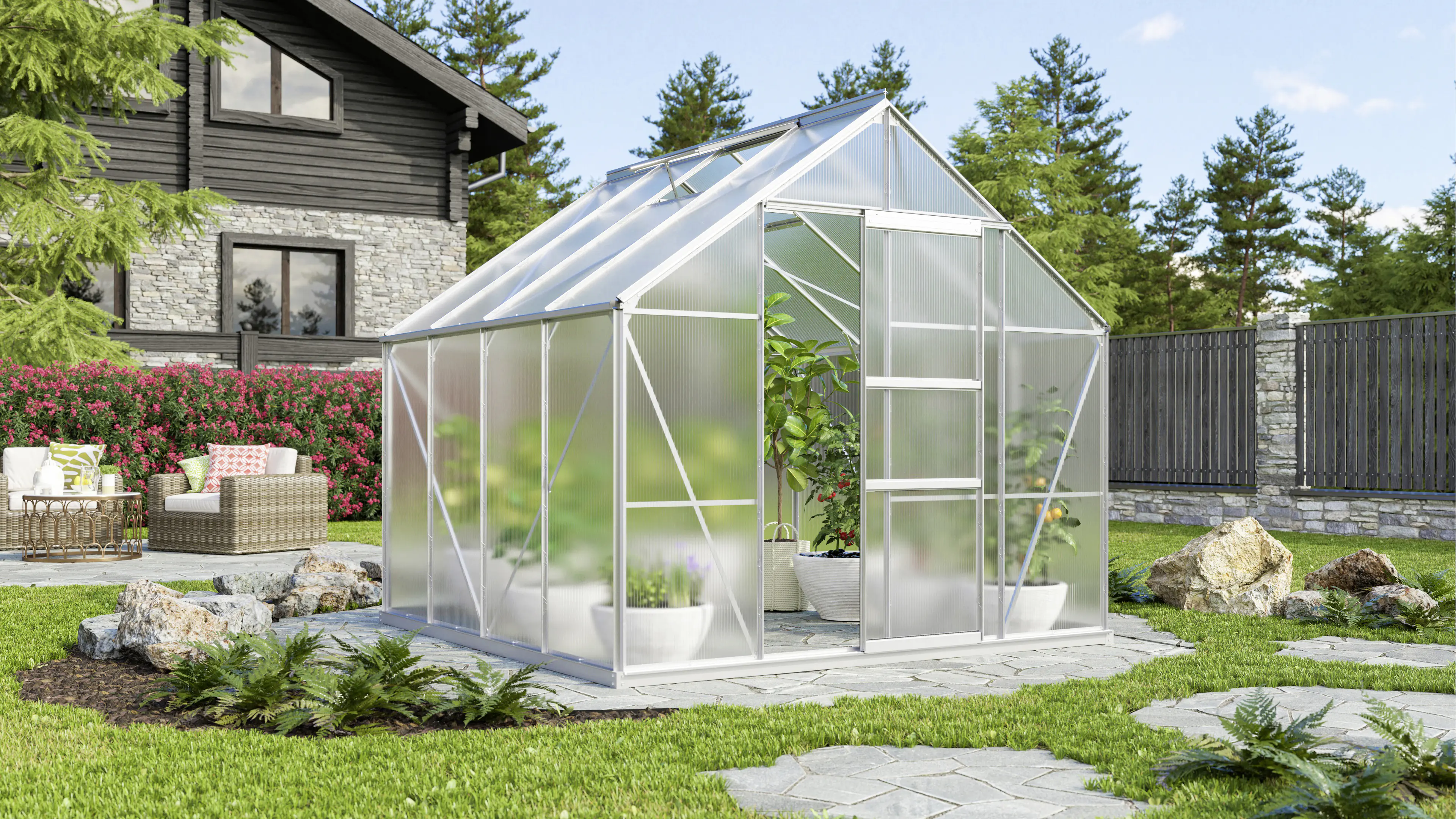 Vitavia Gewächshaus Merkur 6700 254 x 254 cm 4 mm Hohlkammerplatten