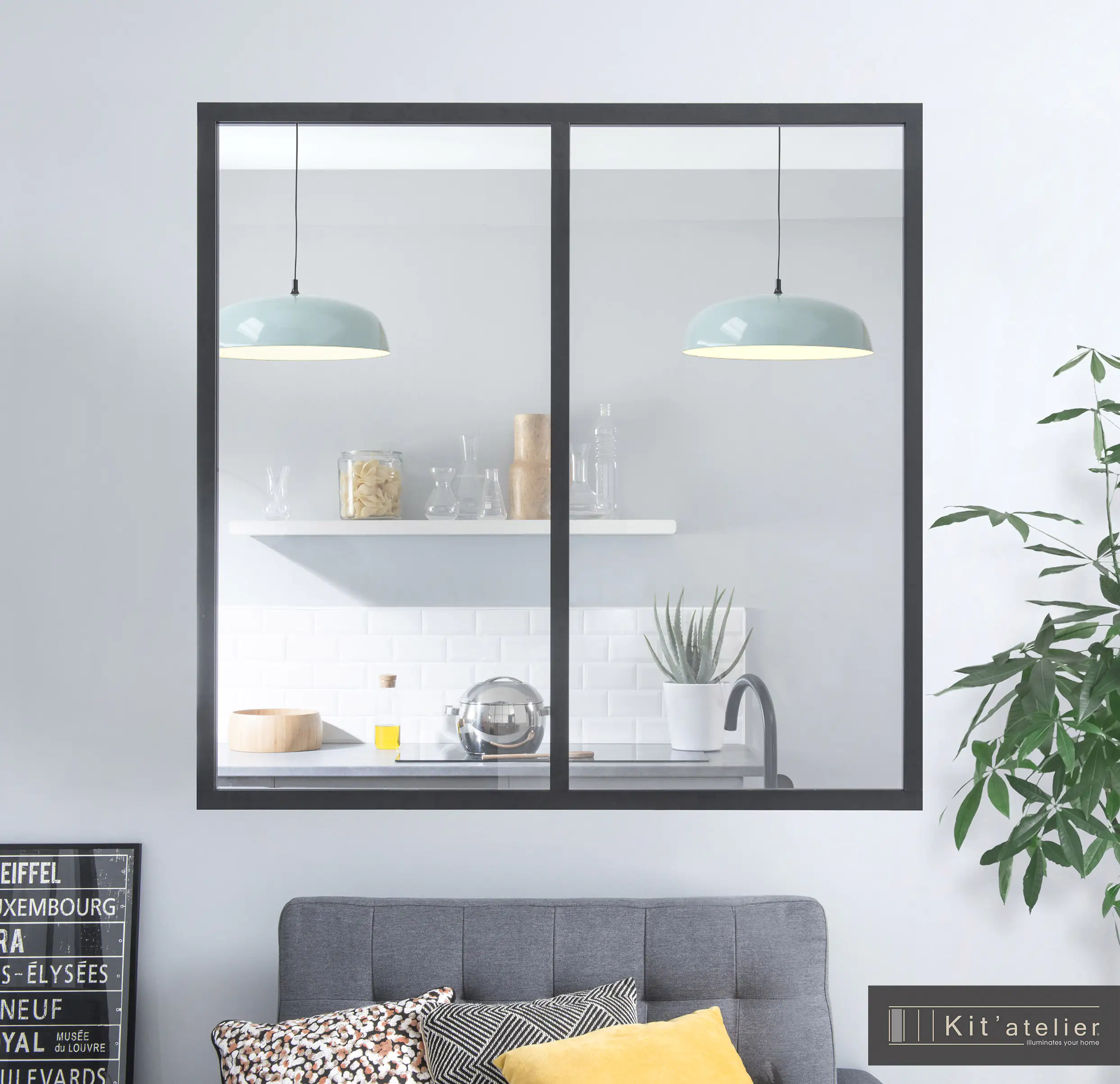 Trennwand Verriere Modulo 2er-Element 123,2 x 120 cm ohne Glas Trennwand Verriere Modulo 2er-Element 123,2 x 120 cm ohne Glas