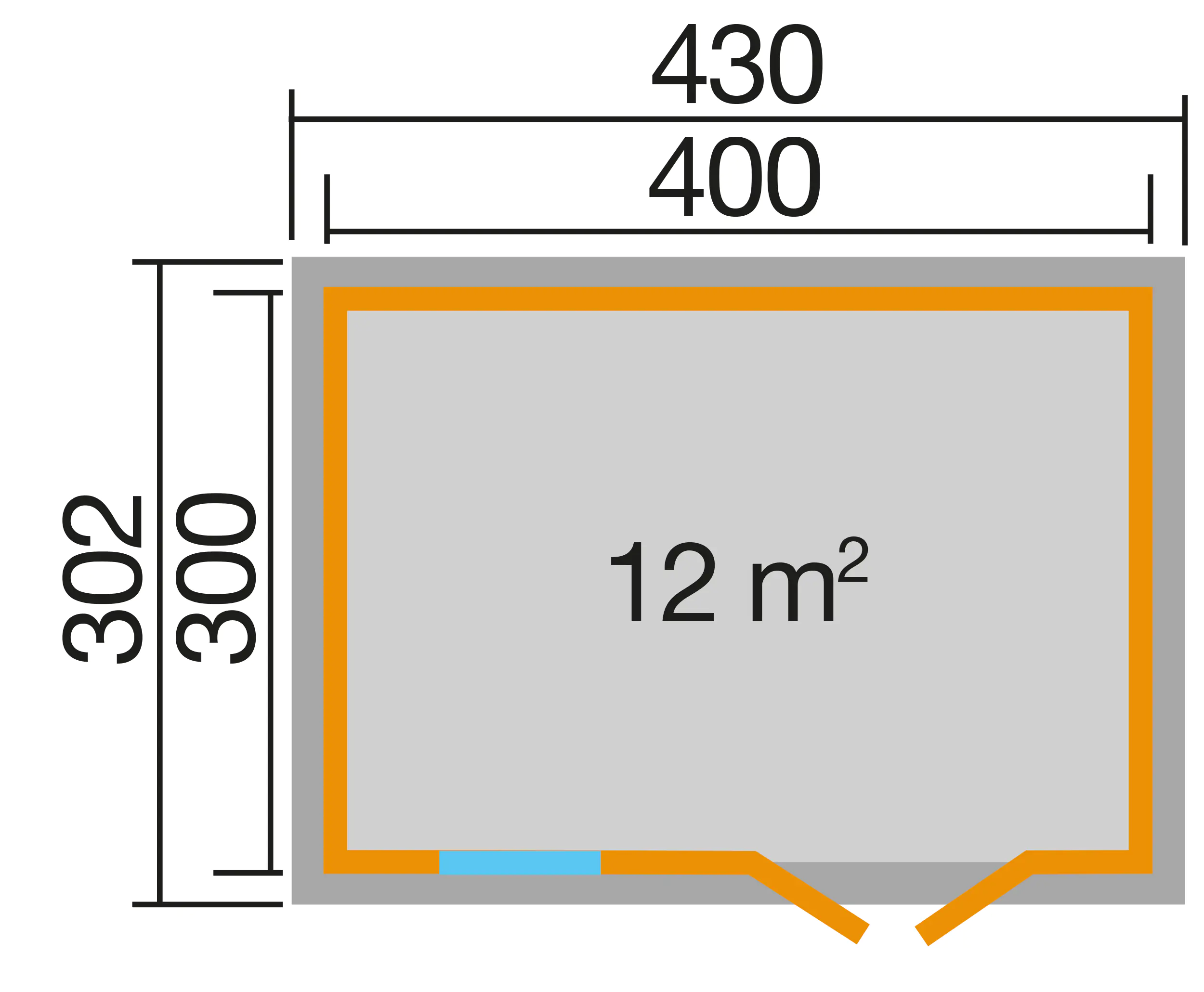Decor et Jardin Gartenhaus Torcal 400 x 300 cm natur