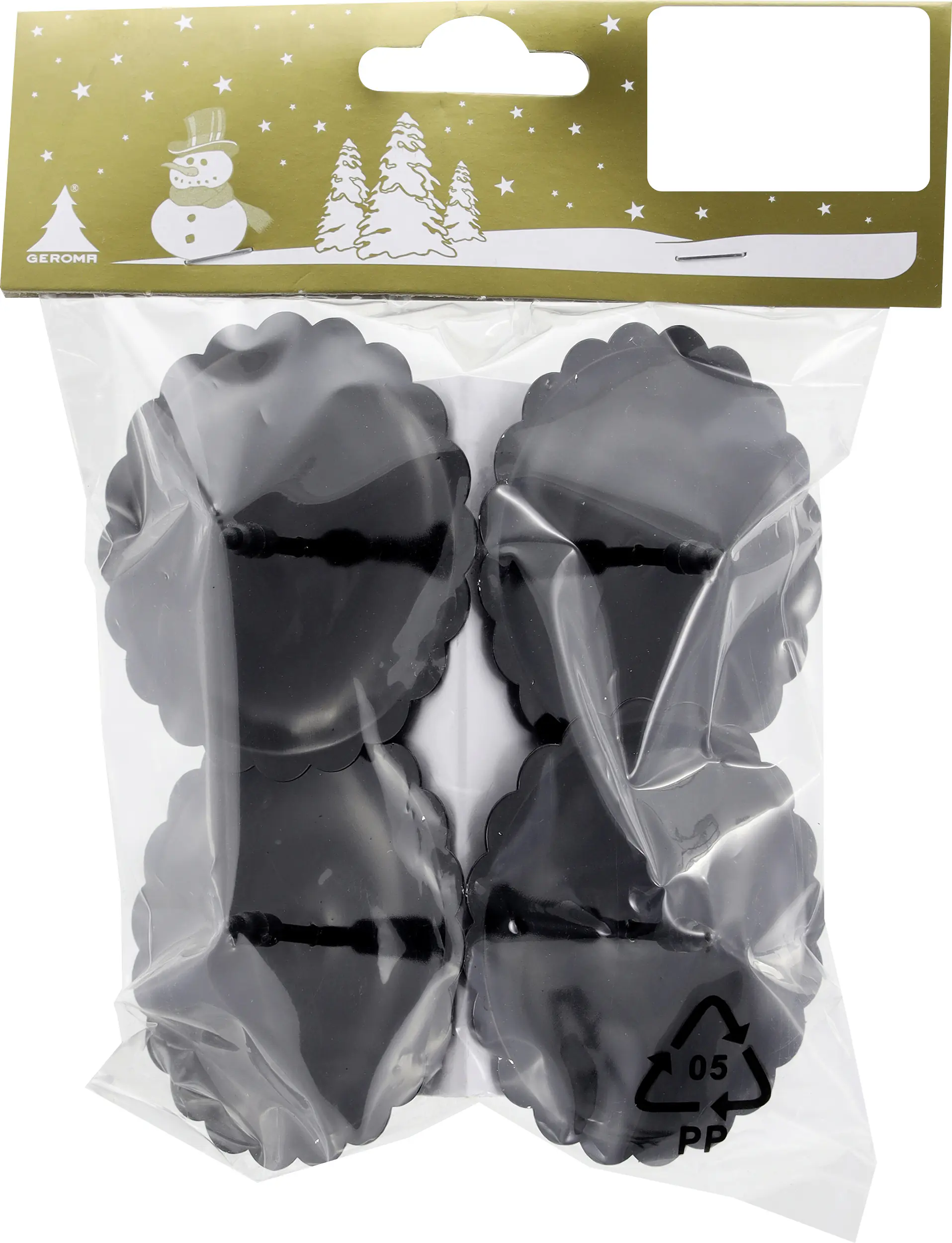 Kerzenhalter Metall 6 cm schwarz - 4 Stück