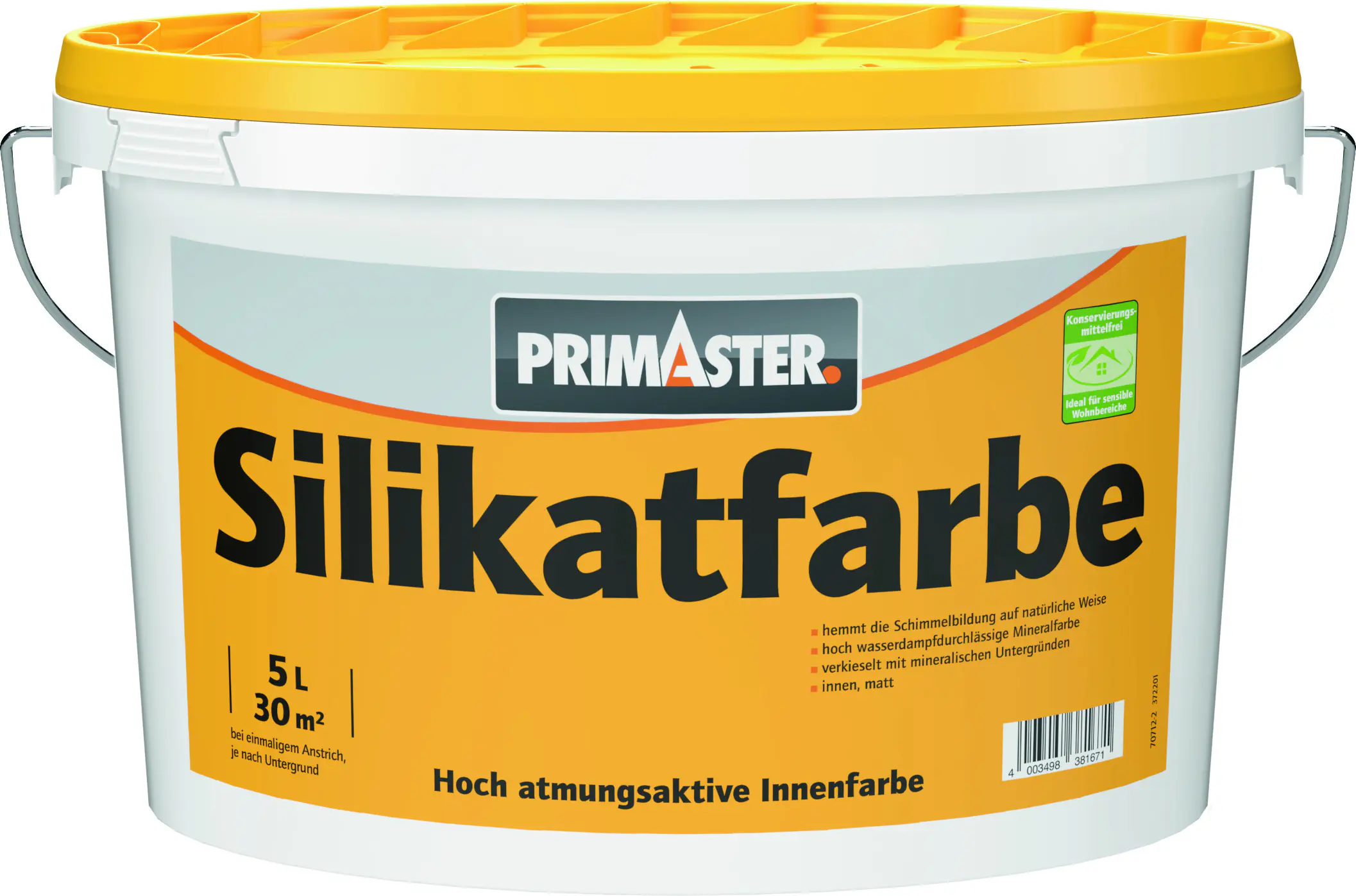 Primaster Silikatfarbe 5 L weiß stumpfmatt