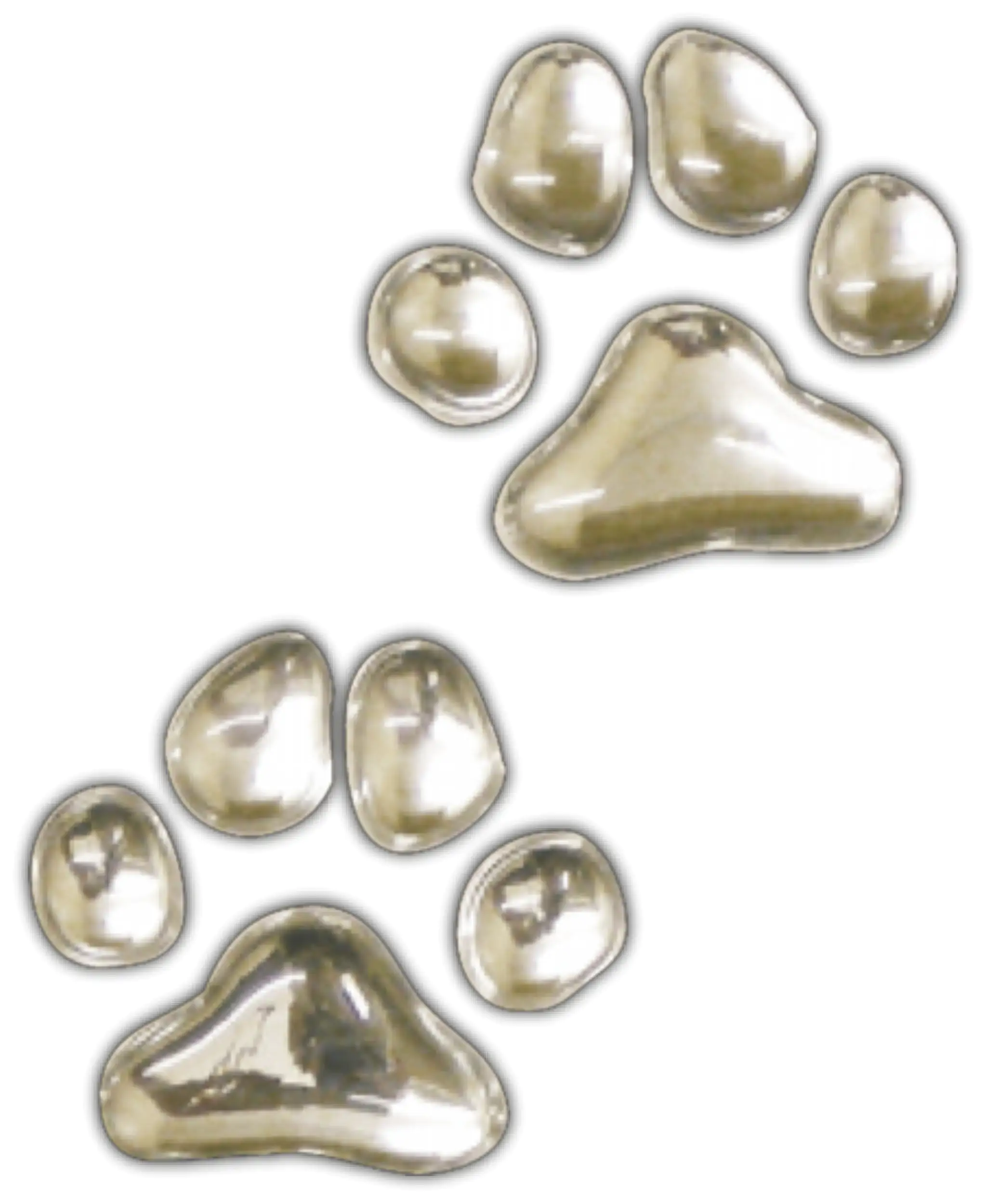 Hermann Schütz 3D-Chrome-Sticker Pfoten 2er-Set je 25x25mm