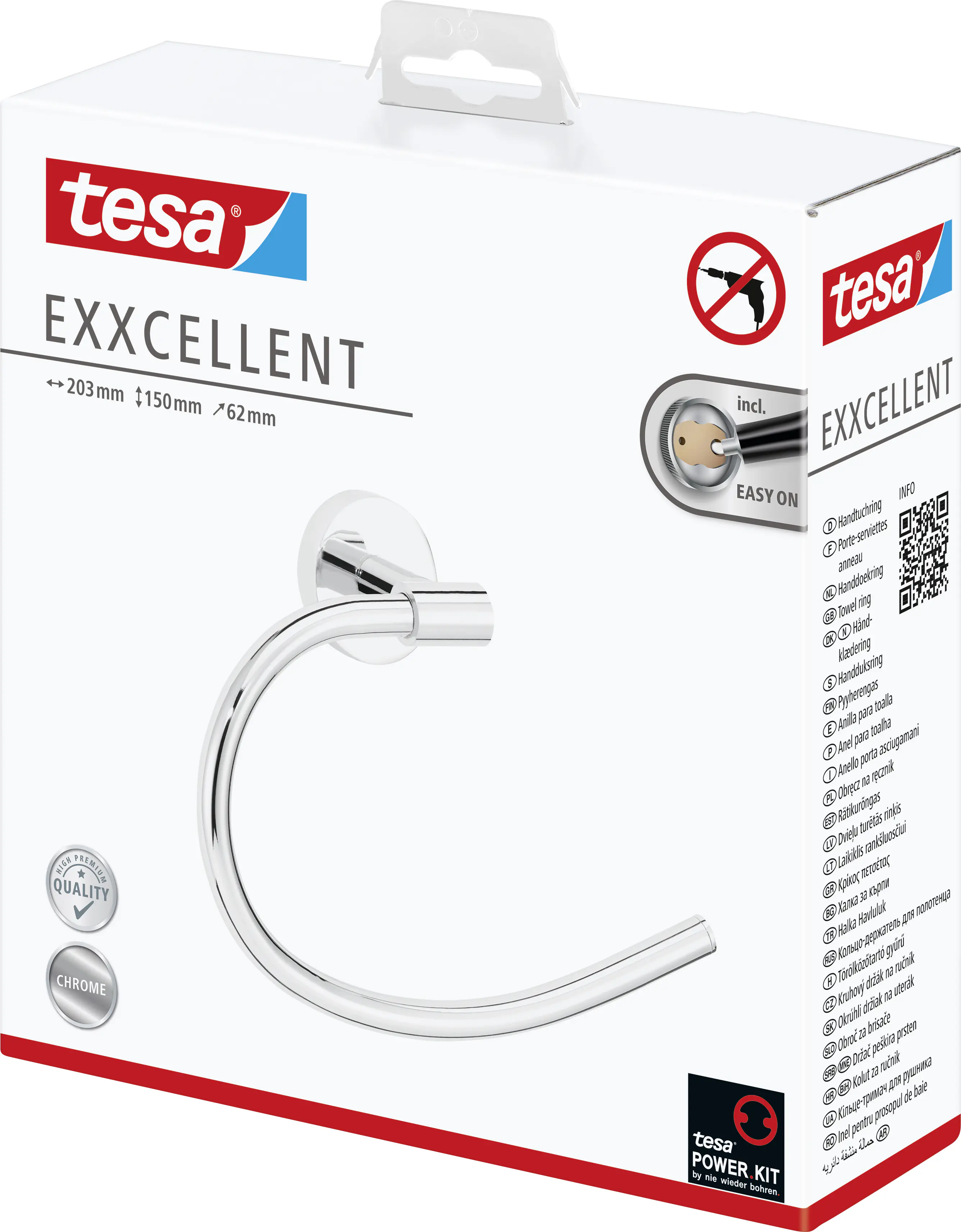 tesa Handtuchring Exxcellent Metall, chrom, rostfrei