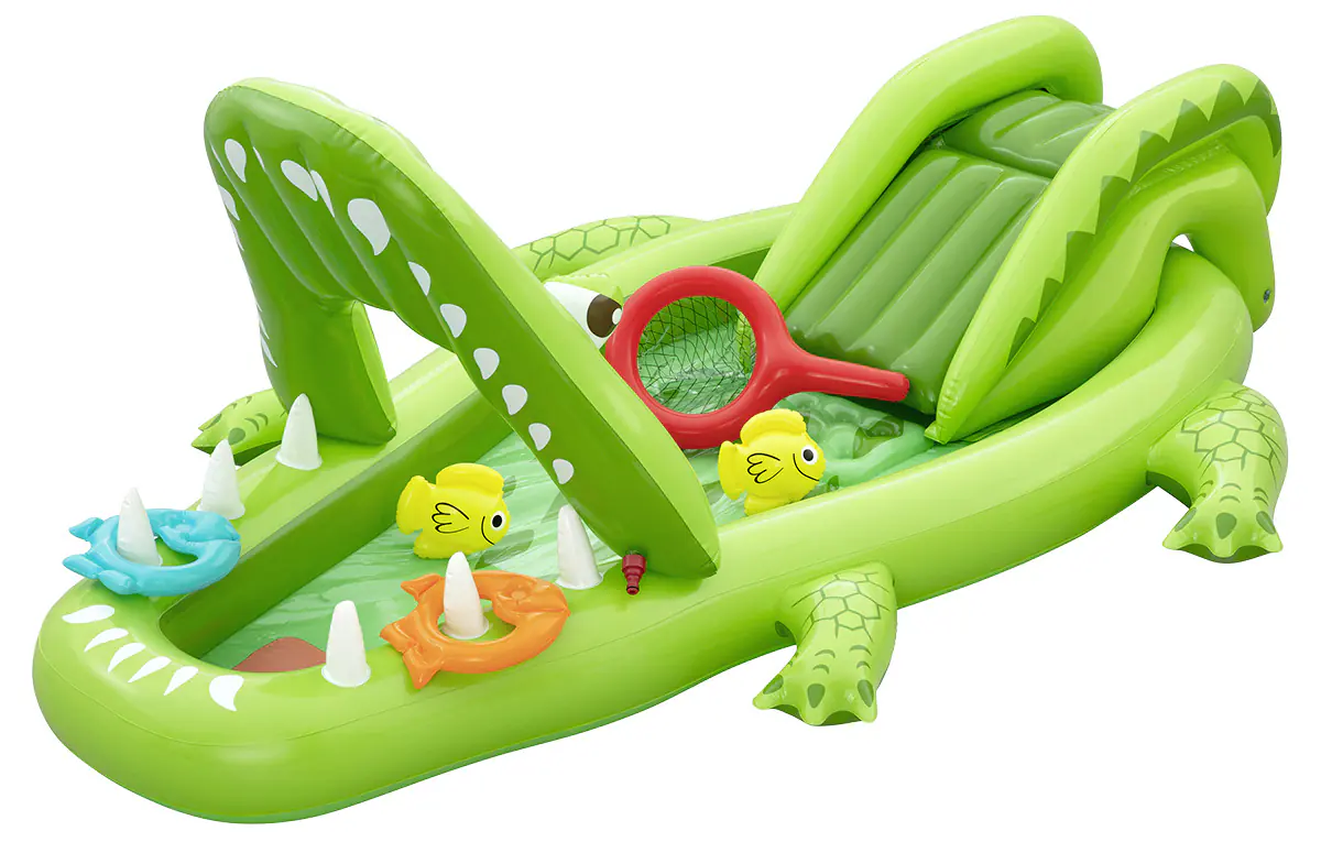 Bestway Wasserspielcenter im Krokodil-Motiv 234 x 163 x 87 cm grün
