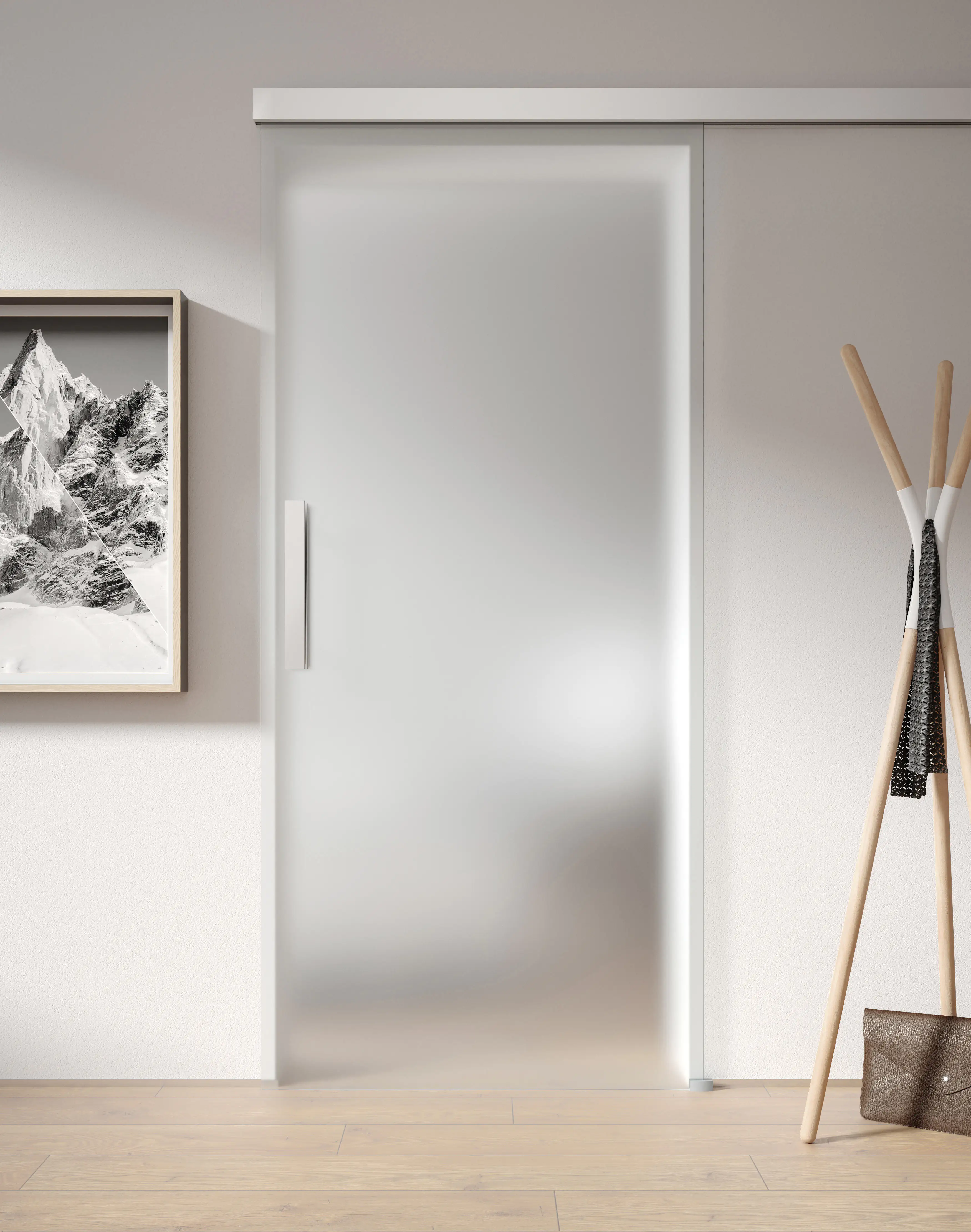 Ambiente Glas-Schiebetür Satinato Dekor 11/01 ESG, satiniertes Glas