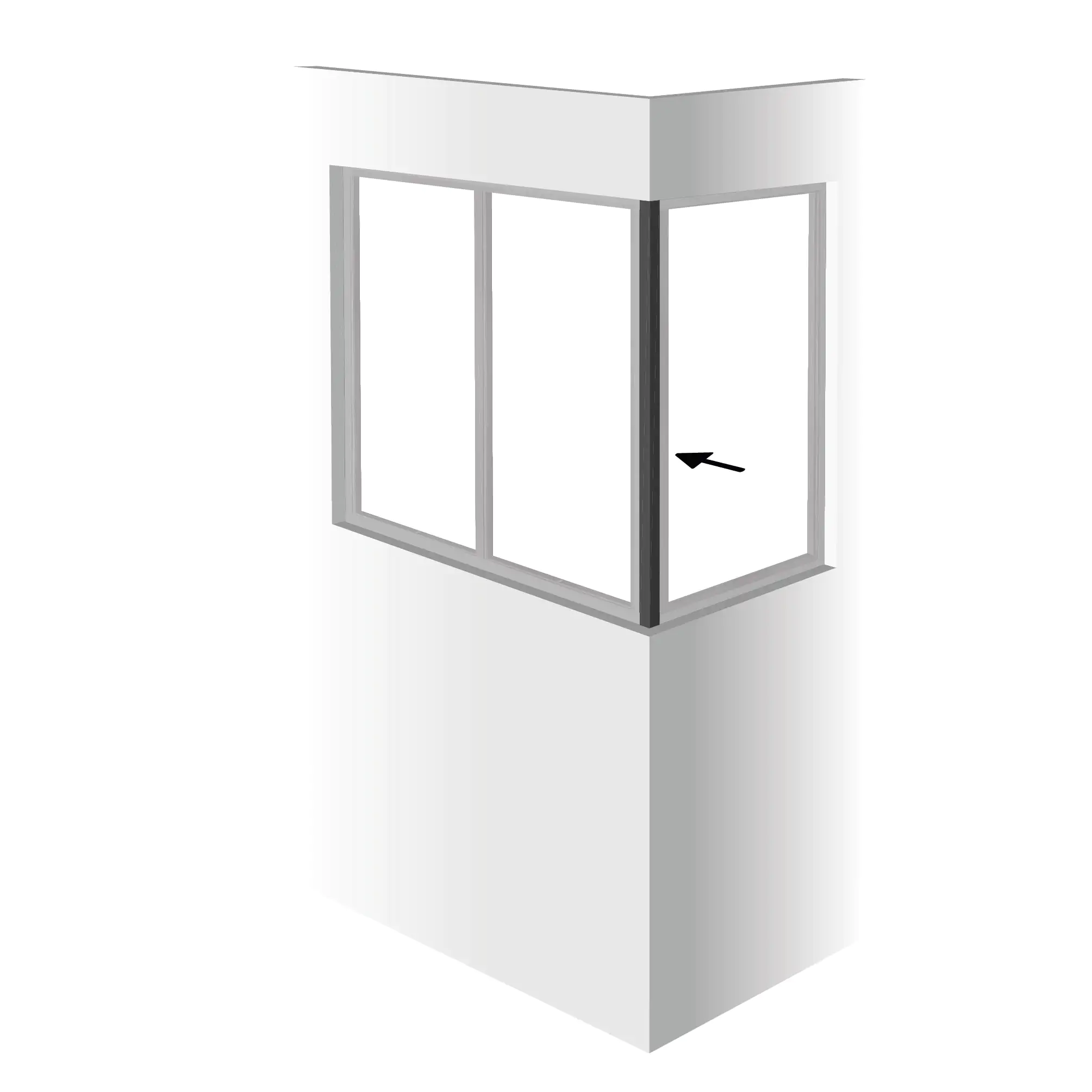 Eckverbindung für Trennwand Verriere Modulo 120 cm