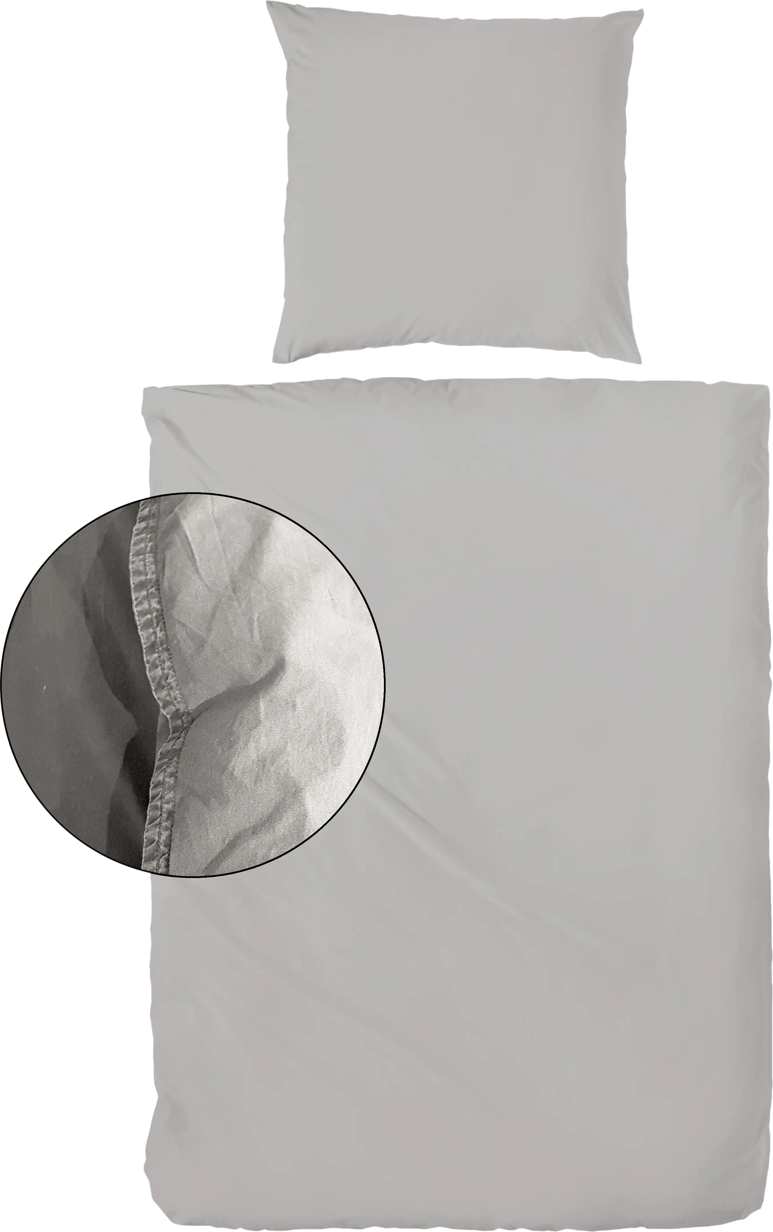 Vario Bettwäsche Renforce Stone washed kitt, 135 x 200 cm