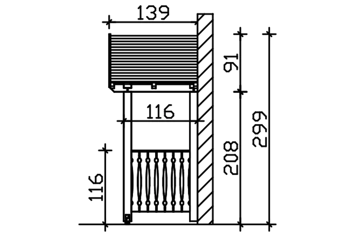 SKAN HOLZ Vordach Stralsund Typ 6 360 x 139 cm, natur