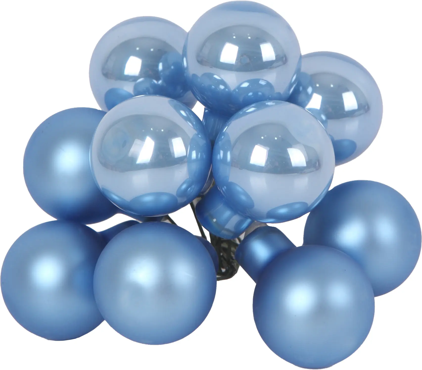 TrendLine Weihnachtskugeln aus Glas auf Draht Ø 2 cm sky blue 10 Stück  TrendLine Weihnachtskugeln aus Glas auf Draht Ø 2 cm sky blue 10 Stück