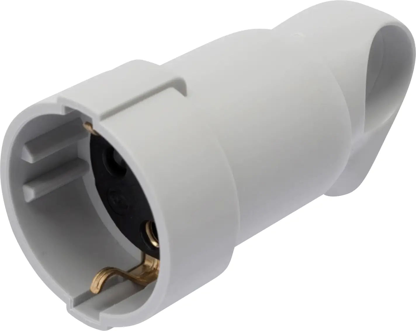 LEGRAND Schutzkontakt-Kupplung mit Knickschutz und Ausziehhilfe grau