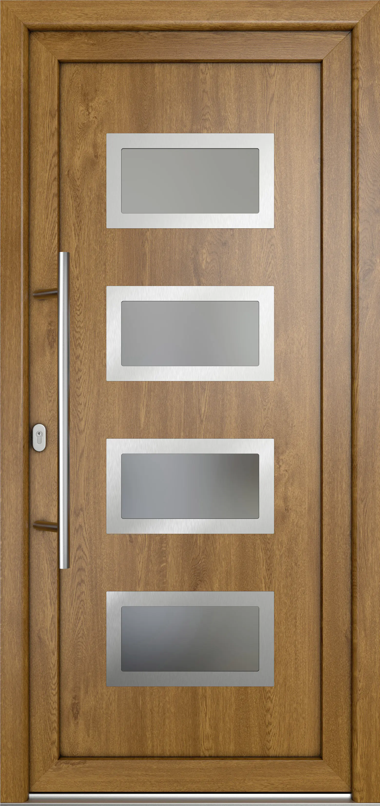 Meeth Haustür Signum Pro PVC Modell 92 98 x 208 cm DIN Links weiß/golden oak